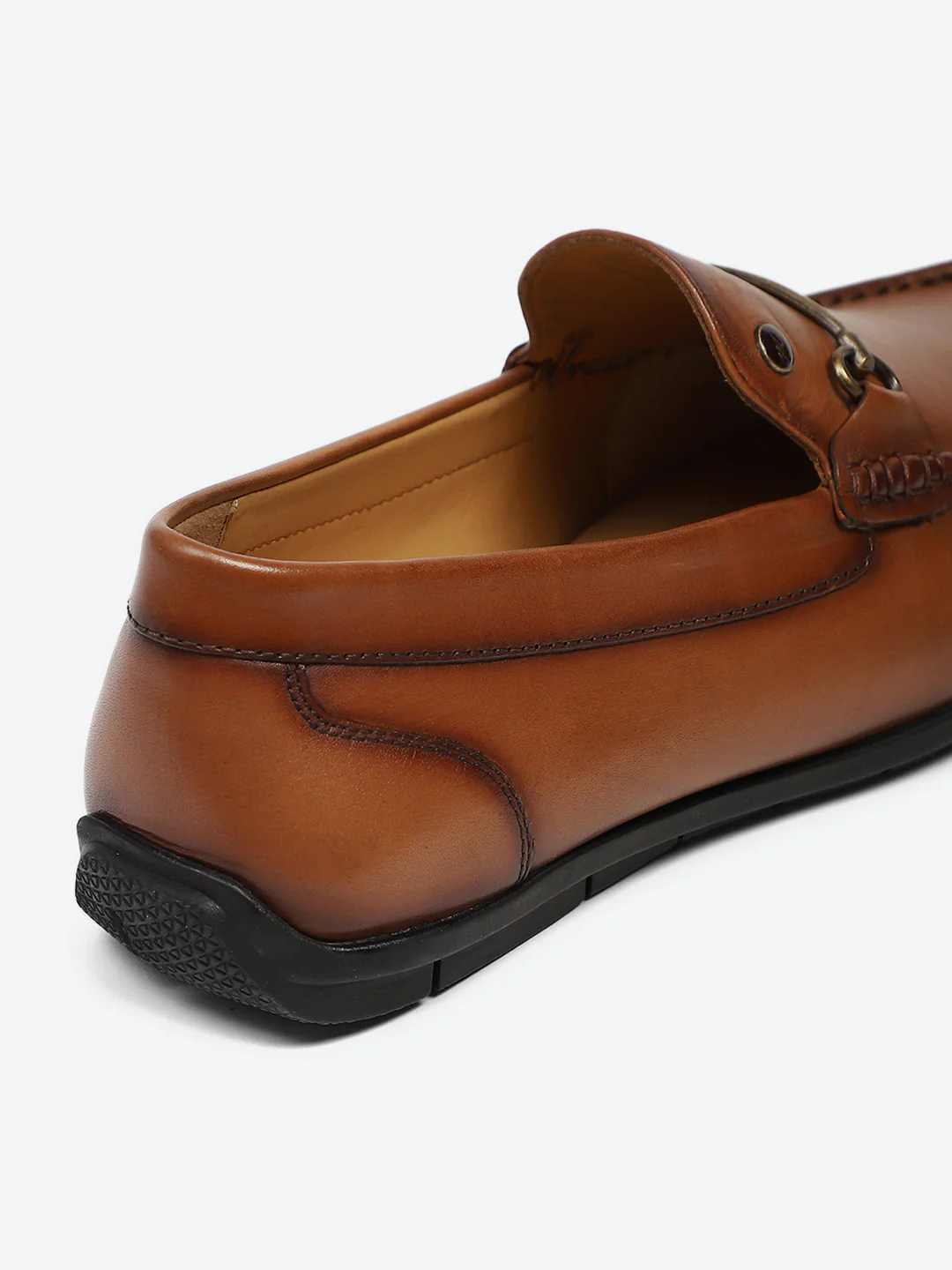 Men Tan Slip on Genuine Leather Loafers - Image 9