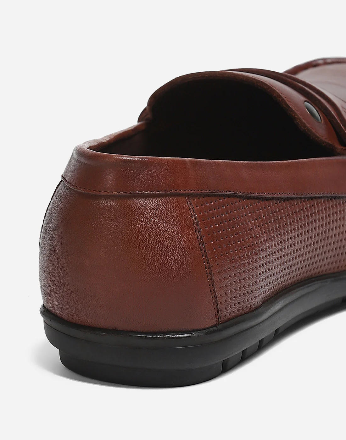Men Tan Slip on Genuine Leather Loafers - Image 9