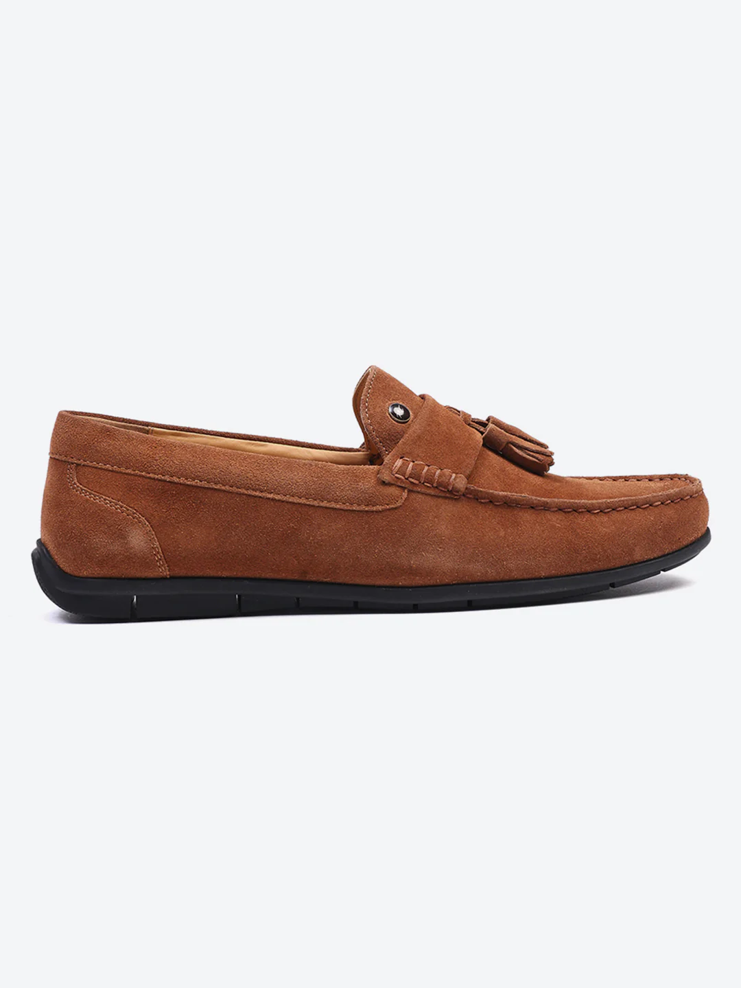 Men Tan Slip on Genuine Leather Loafers - Image 5