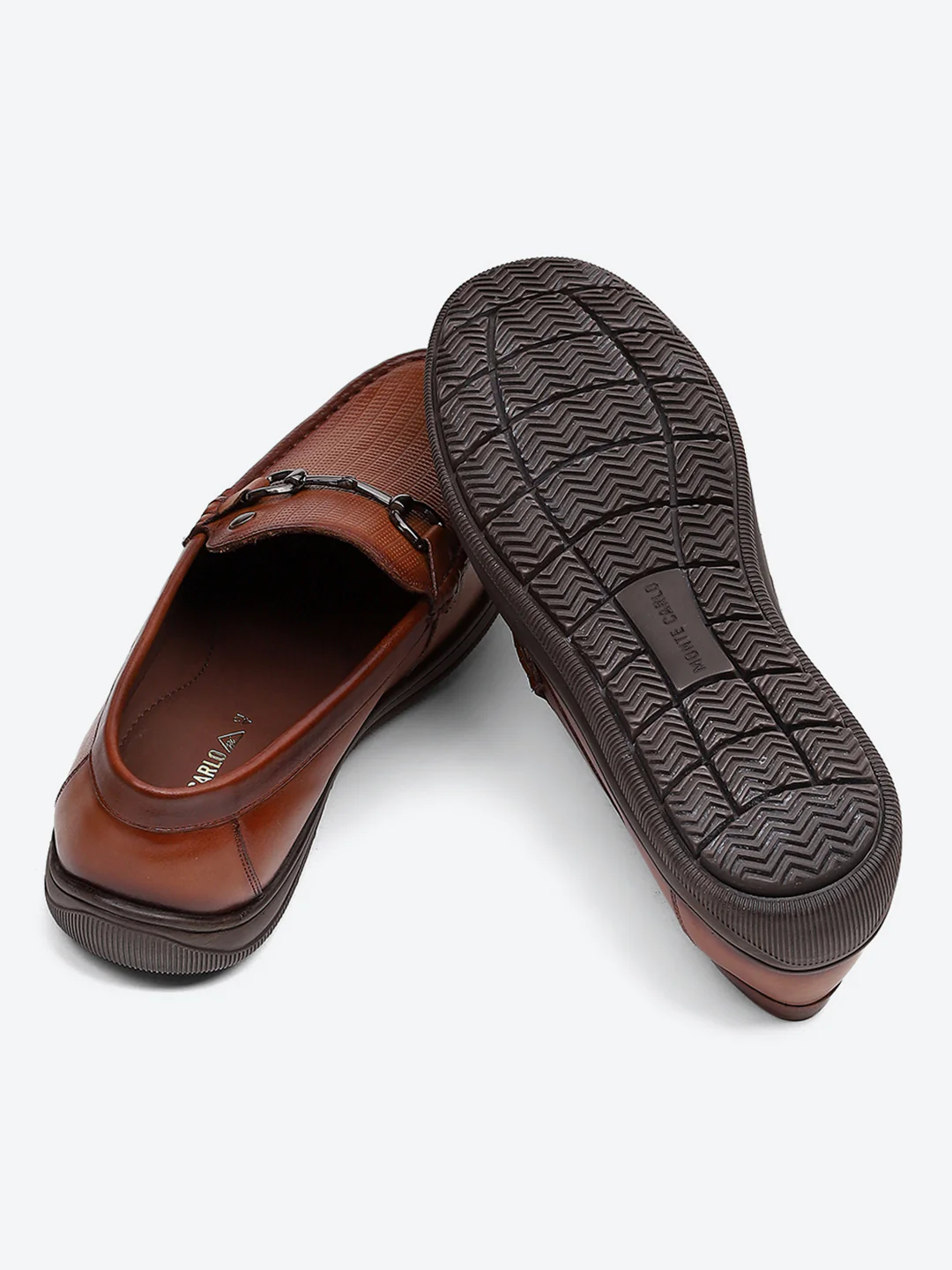 Men Tan Comfortable Slip on Leather Loafers - Image 9