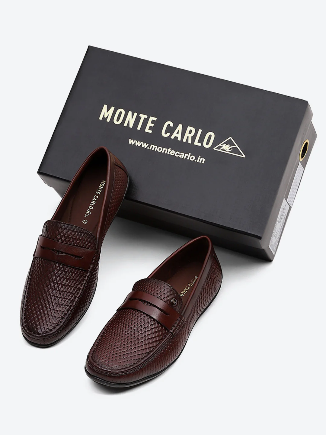 Men Tan Comfortable Slip on Leather Loafers - Image 2