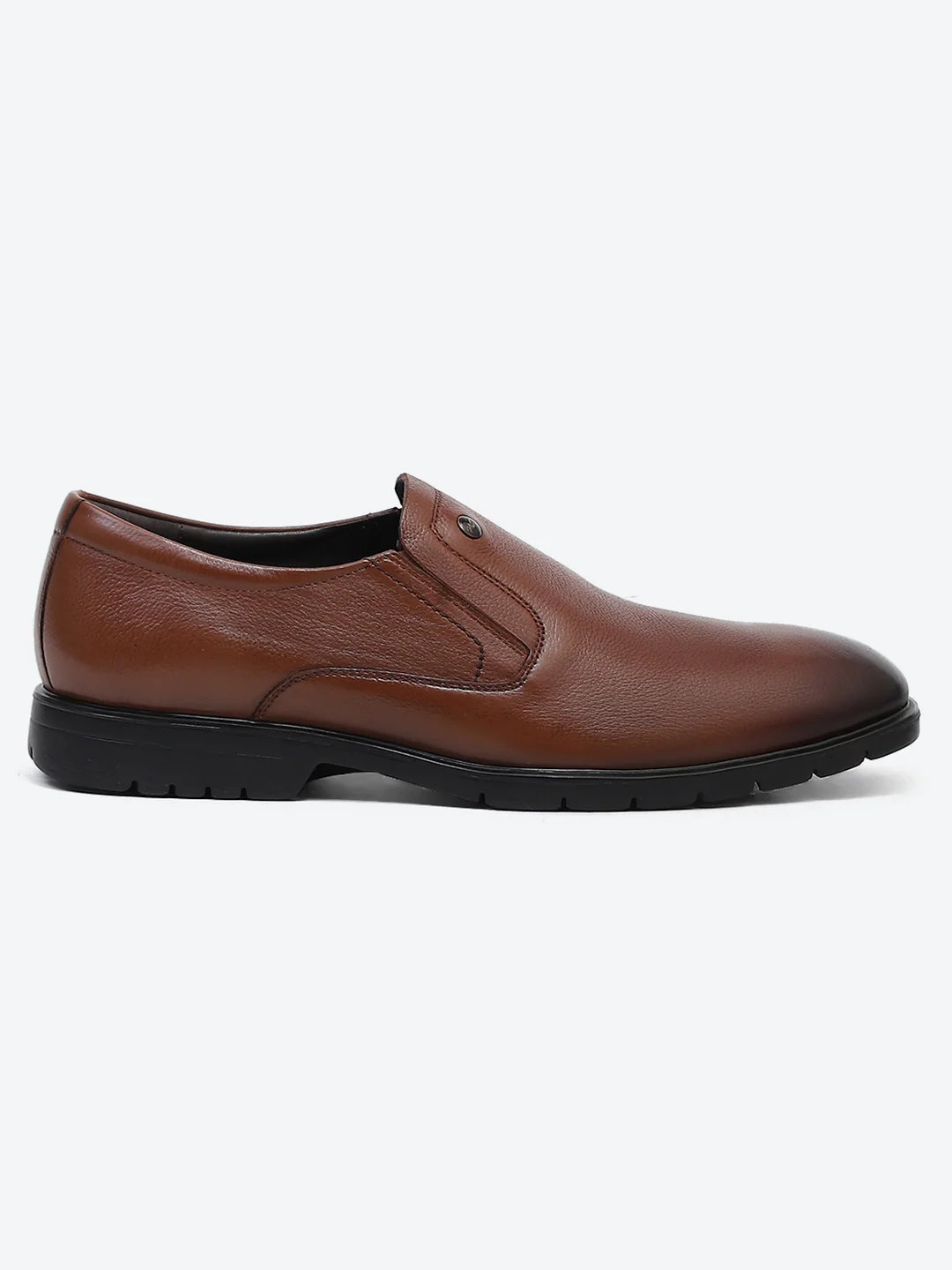 Men Tan Solid Slip on Genuine Leather Formal Shoes - Image 6