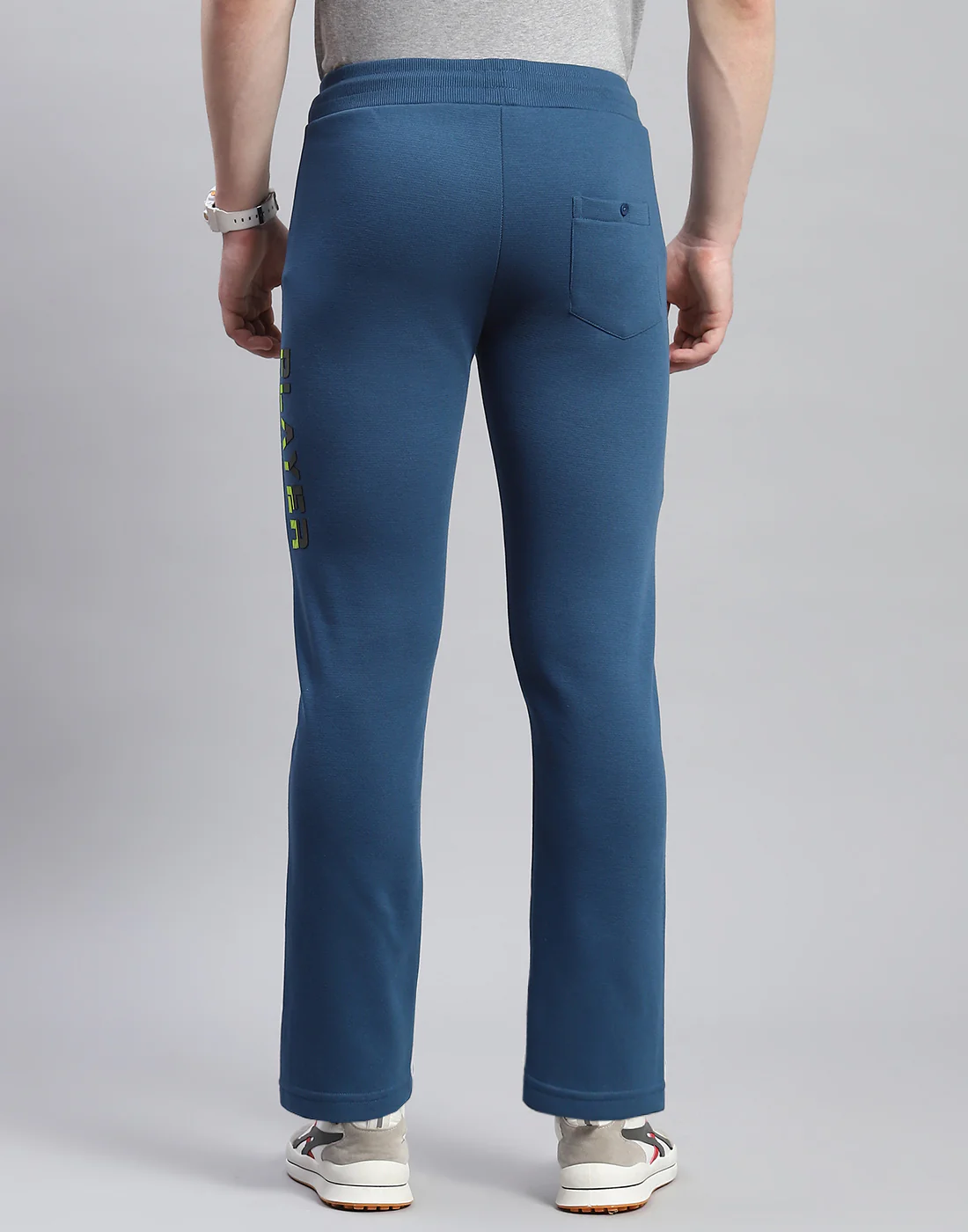 Men Teal Blue Printed Regular Fit Winter Lower - Image 5