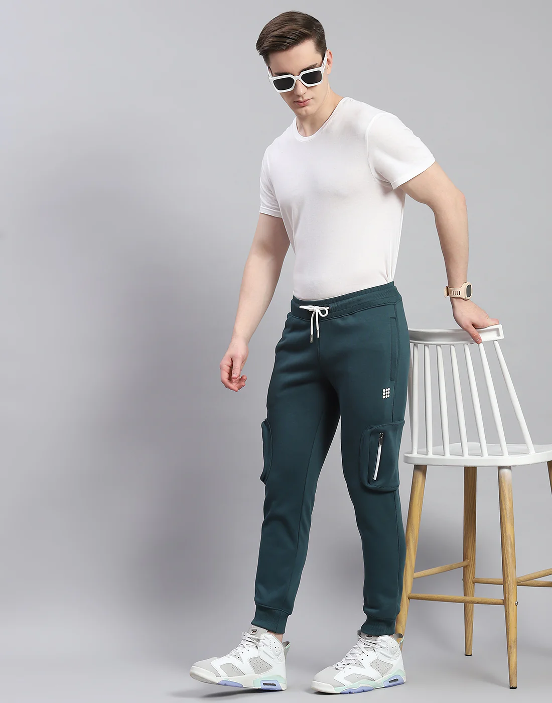 Rock.it Men Teal Blue Solid Regular Fit Lower - Image 2