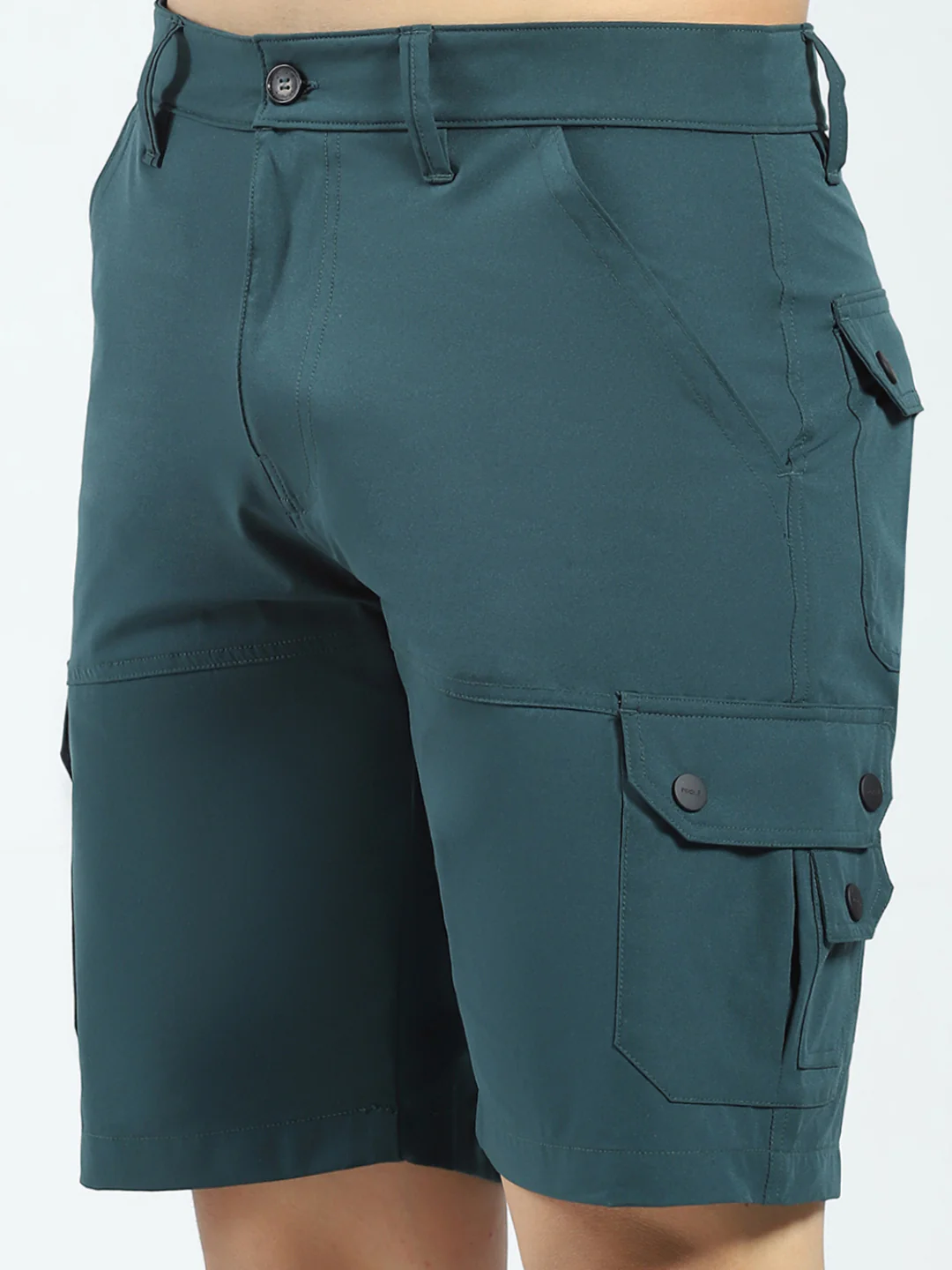Rock.it Men Teal Blue Solid Regular Fit Shorts - Image 6