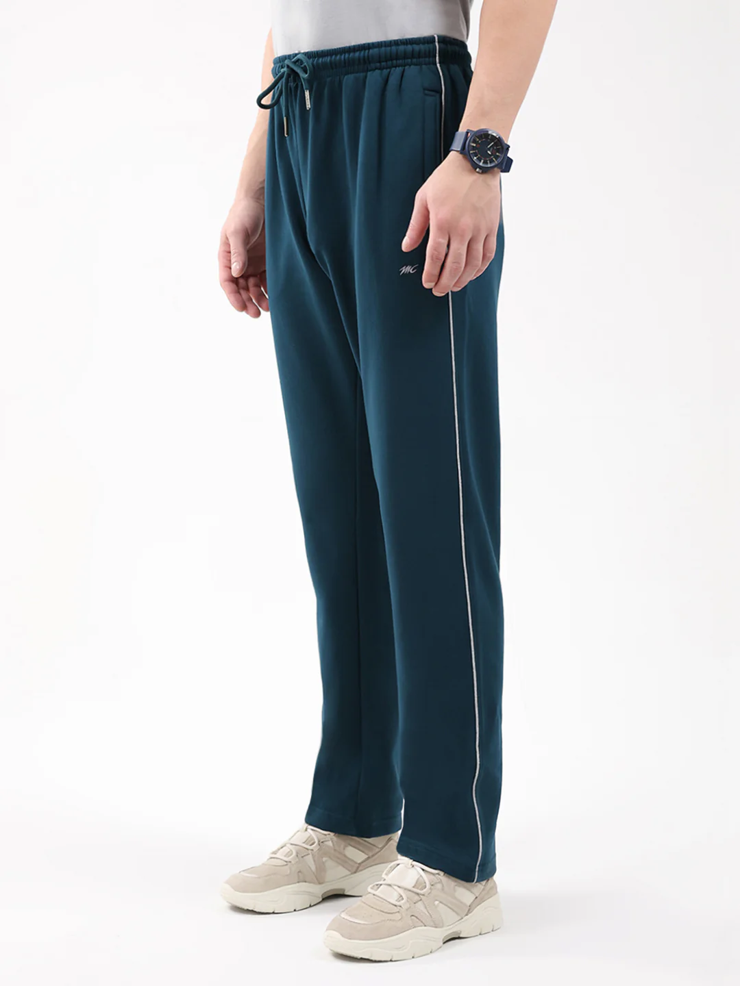 Men Teal Blue Solid Regular Fit Winter Lower - Image 3