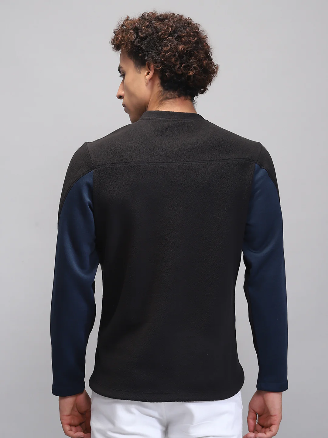 Rock.it Men Teal Blue Solid Round Neck Full Sleeve Sweatshirt - Image 5
