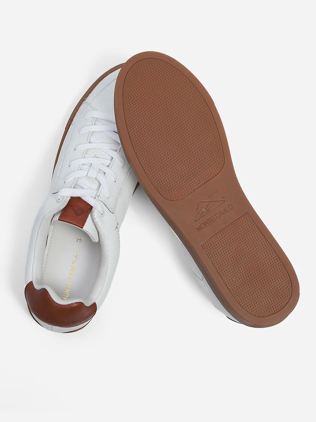 Men White Lace Up Genuine Leather Casual Sneakers - Image 9