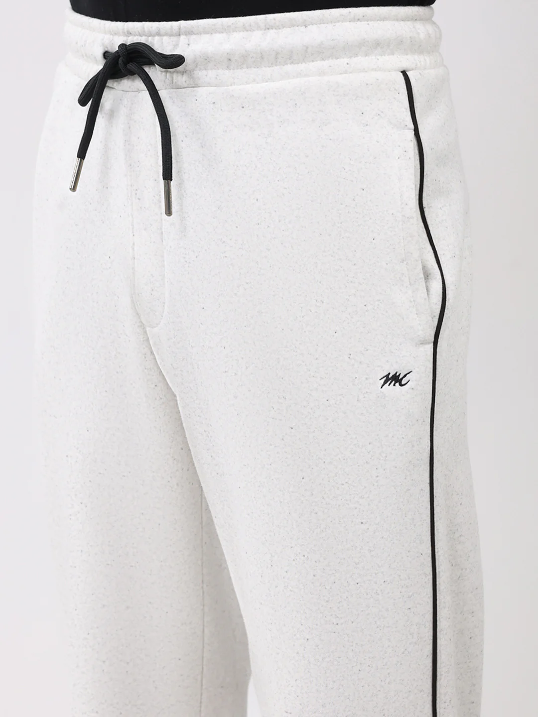 Men White Printed Collar Full Sleeve Winter Tracksuit - Image 8