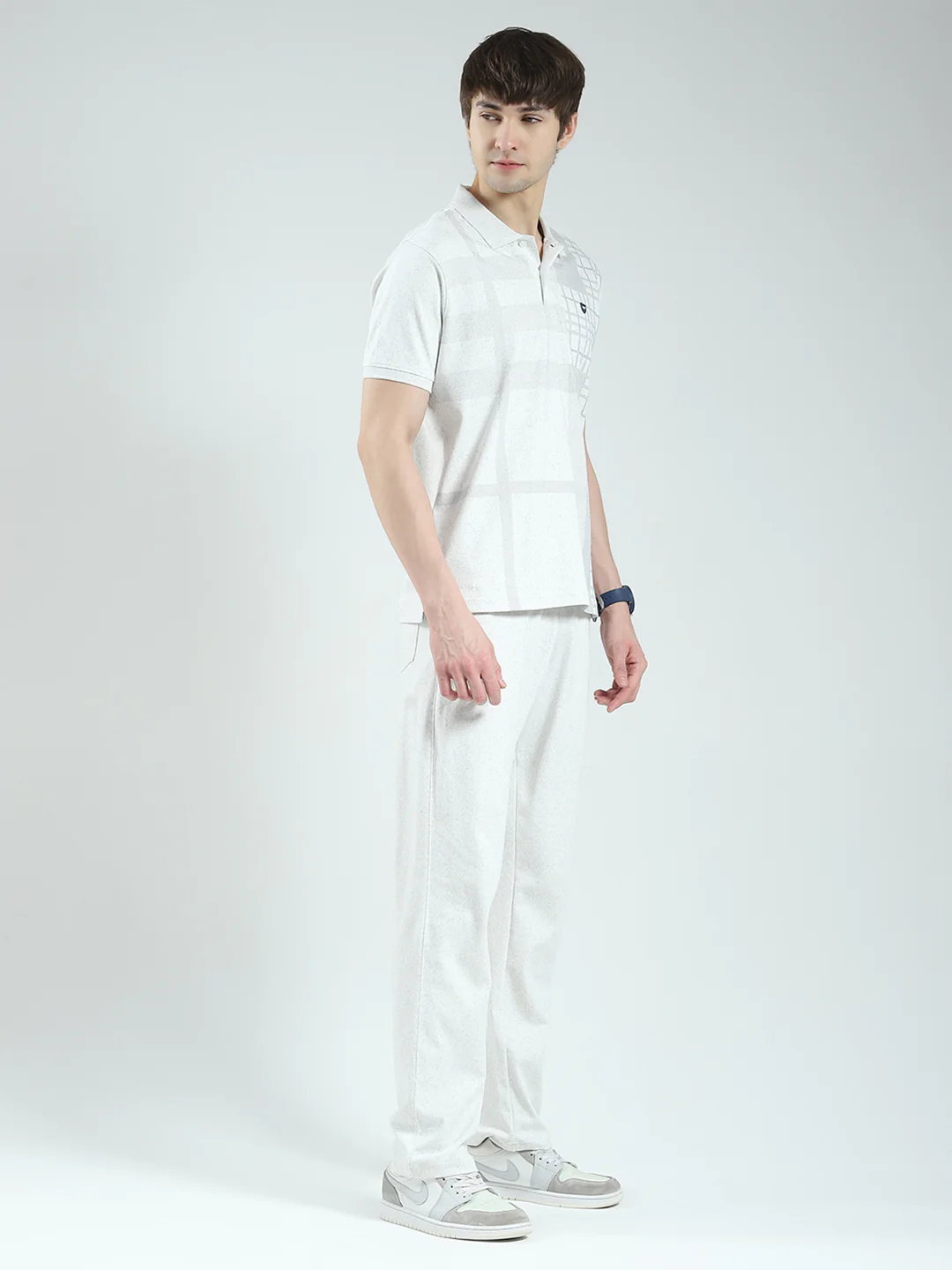 Men White Printed Collar Half Sleeve 3 Pc Combo Set - Image 5