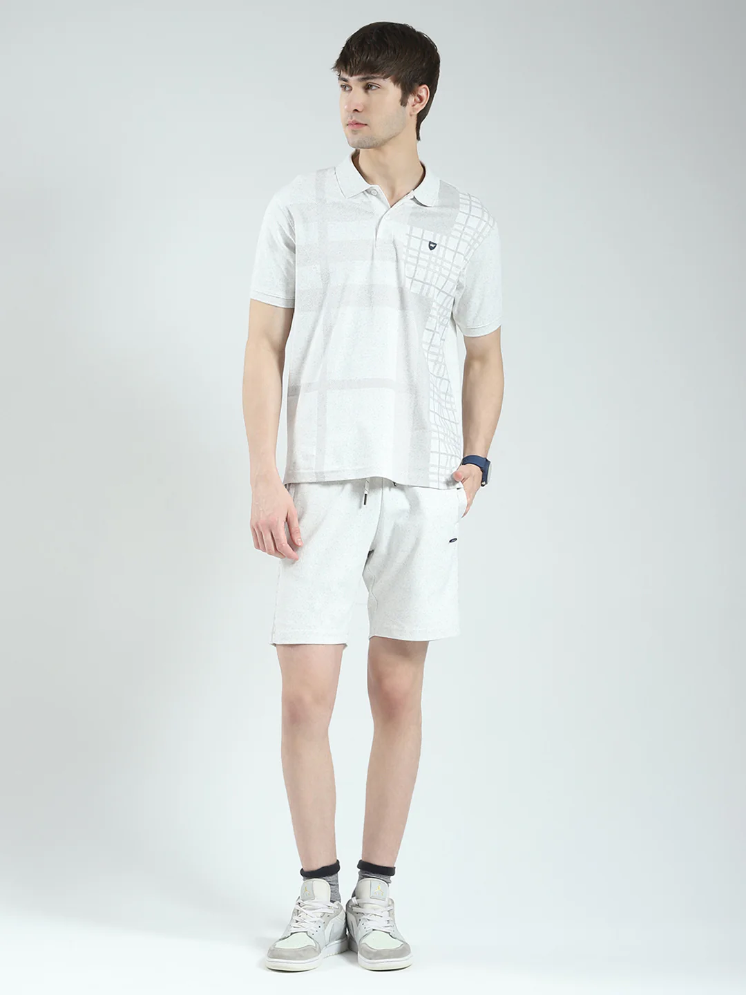 Men White Printed Collar Half Sleeve 3 Pc Combo Set - Image 7