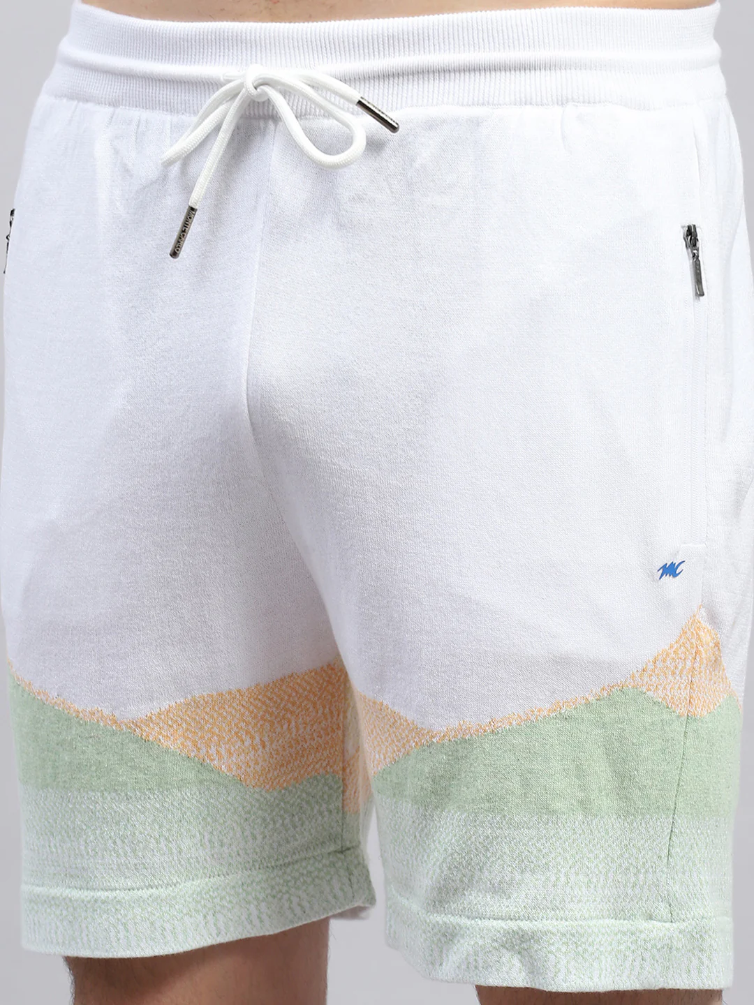 Men White Printed Regular Fit Bermuda Set - Image 8