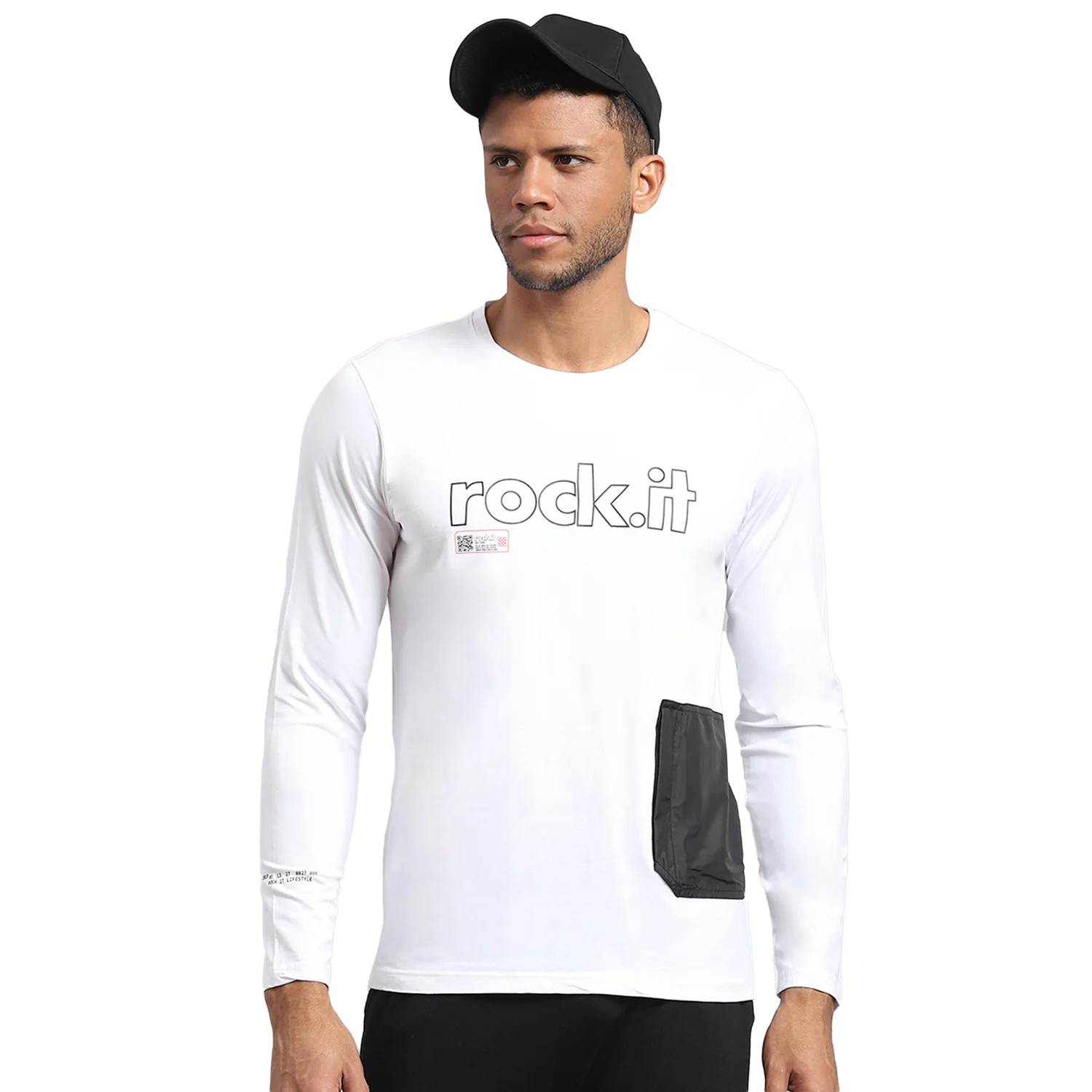 Rock.it Men White Printed Round Neck Full Sleeve Active T-Shirt - Image 5