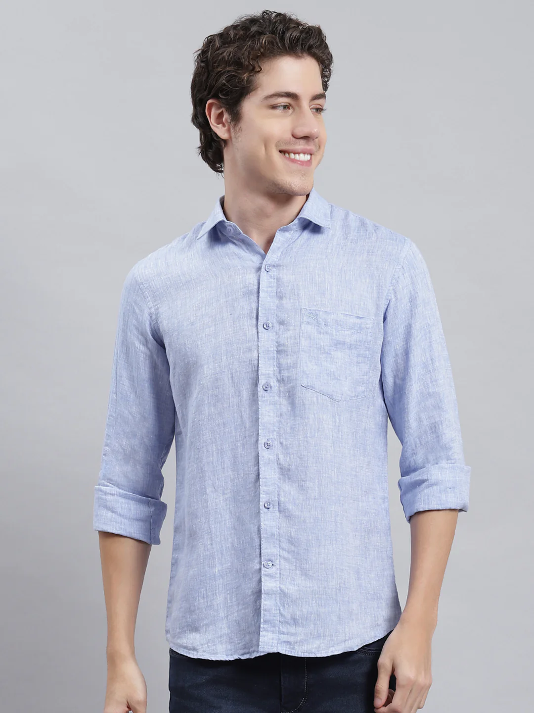 Men White Printed Shirt - Image 2