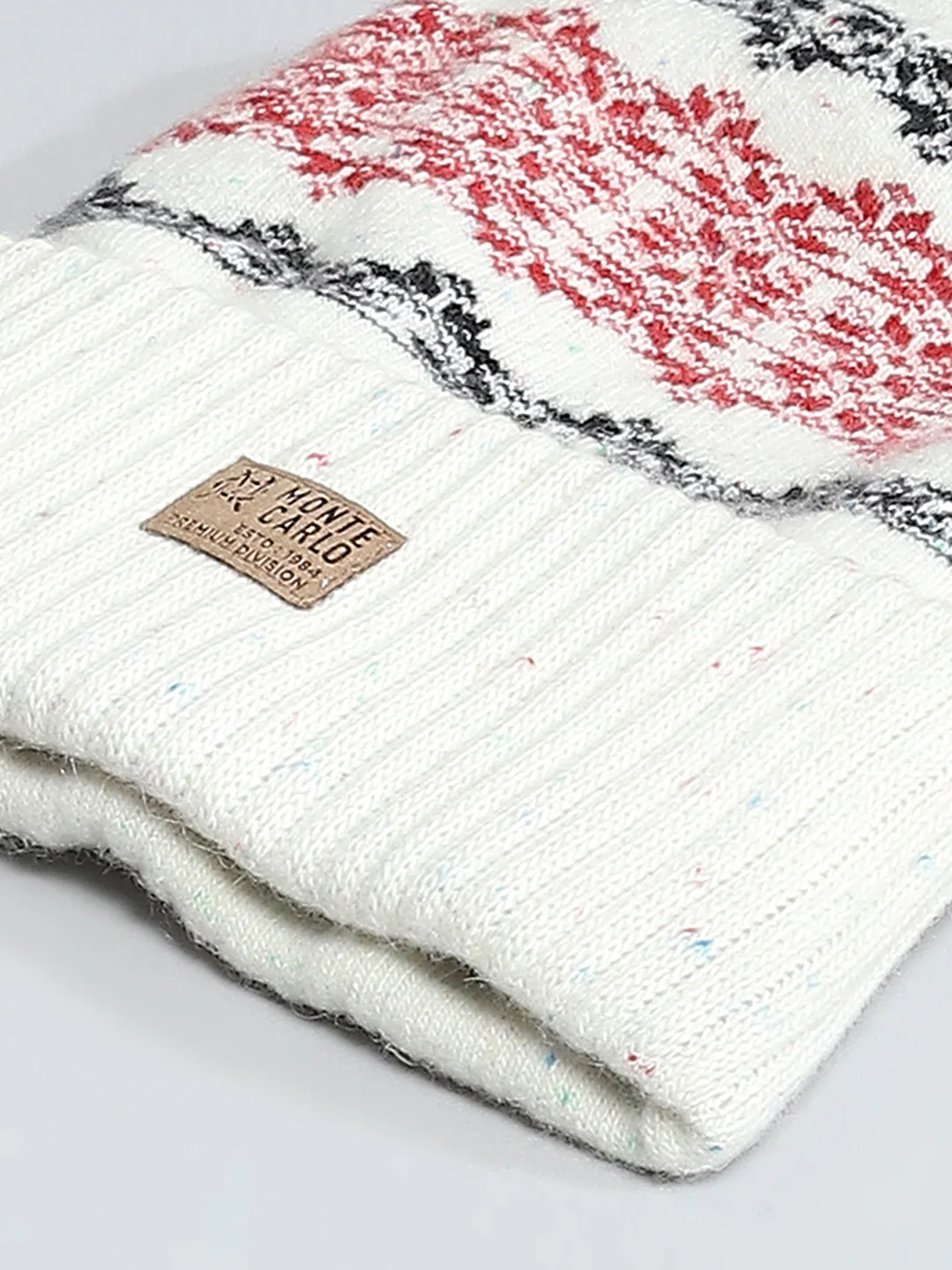 Men White Self Design Cap - Image 7