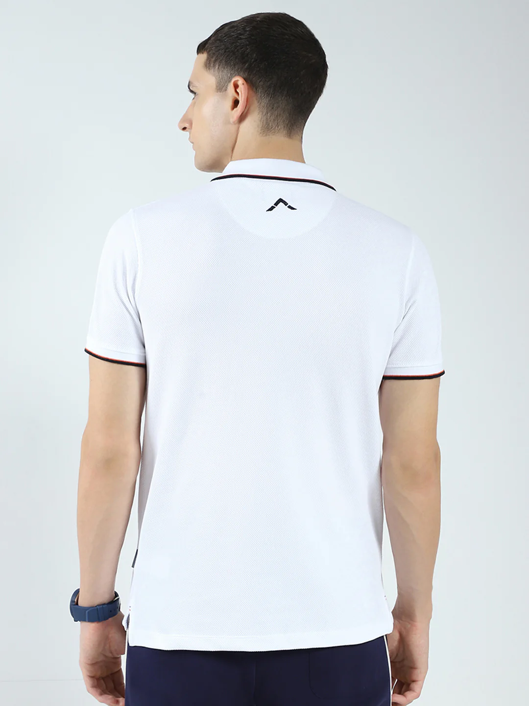 Rock.it Men White Self Design Collar Half Sleeve T-Shirt - Image 5