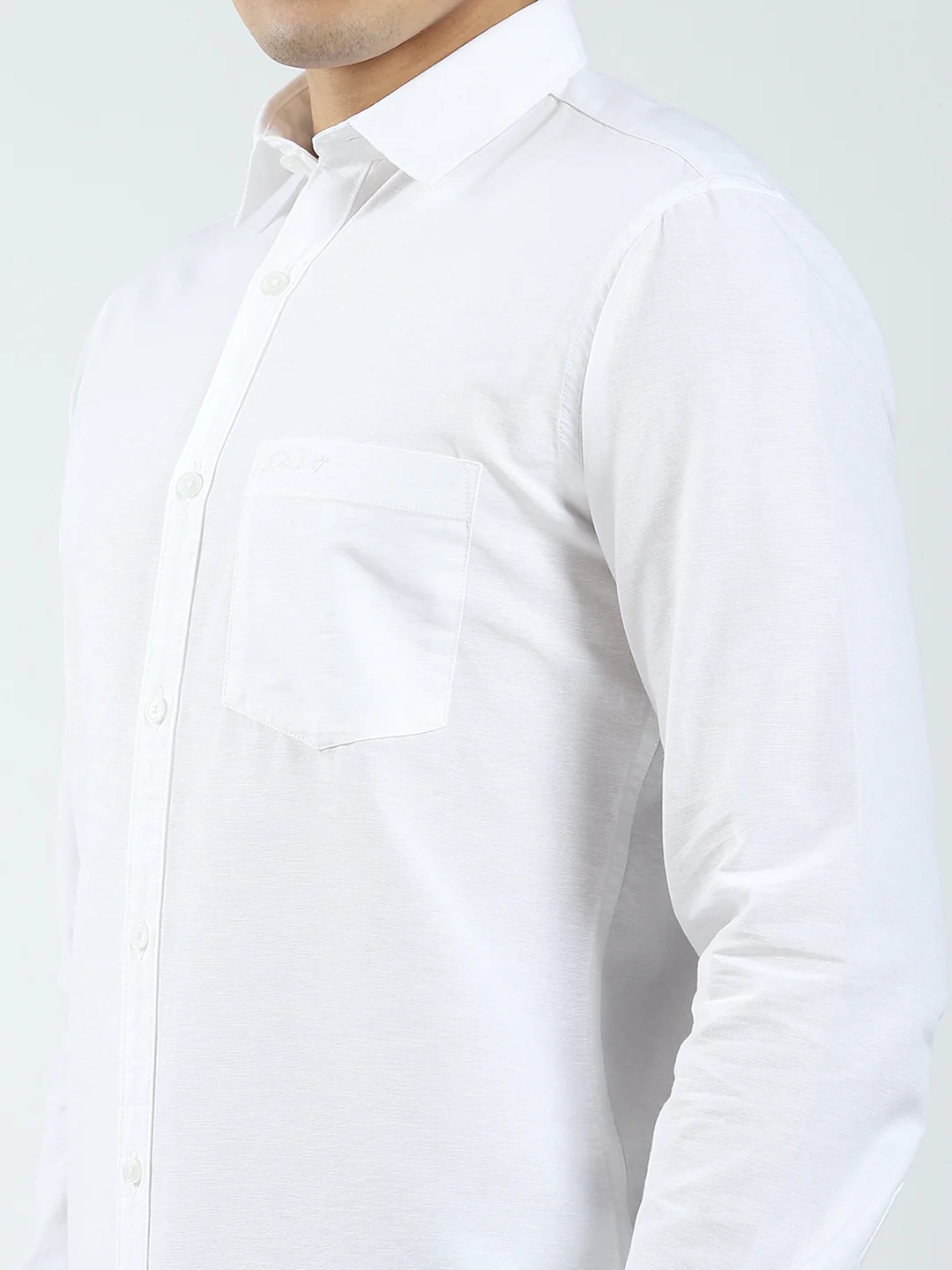 Rock.it Men White Solid Collar Full Sleeve Shirt - Image 7