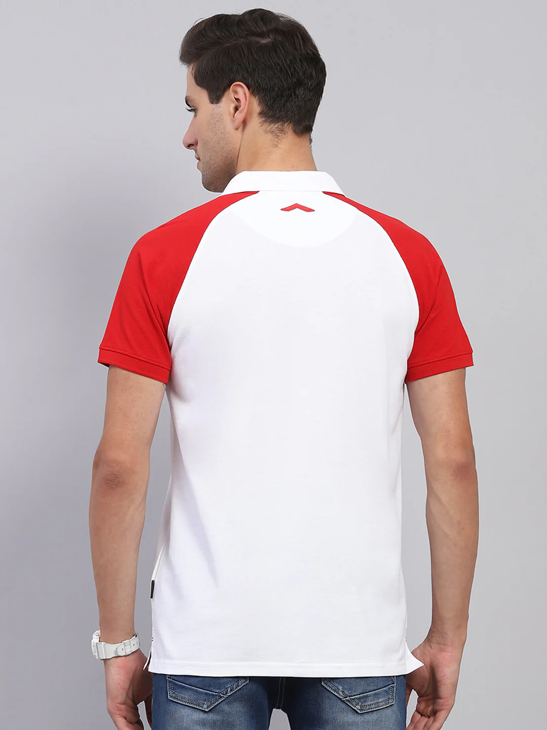 Rock.it Men White Solid Collar Half Sleeve T-Shirt - Image 5