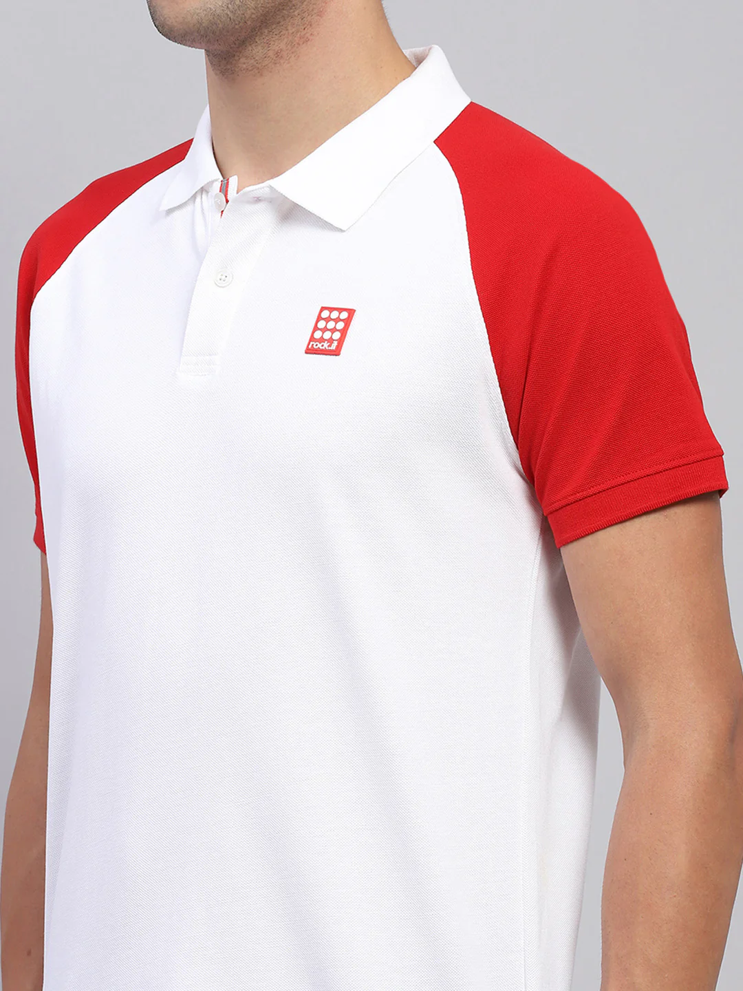 Rock.it Men White Solid Collar Half Sleeve T-Shirt - Image 6