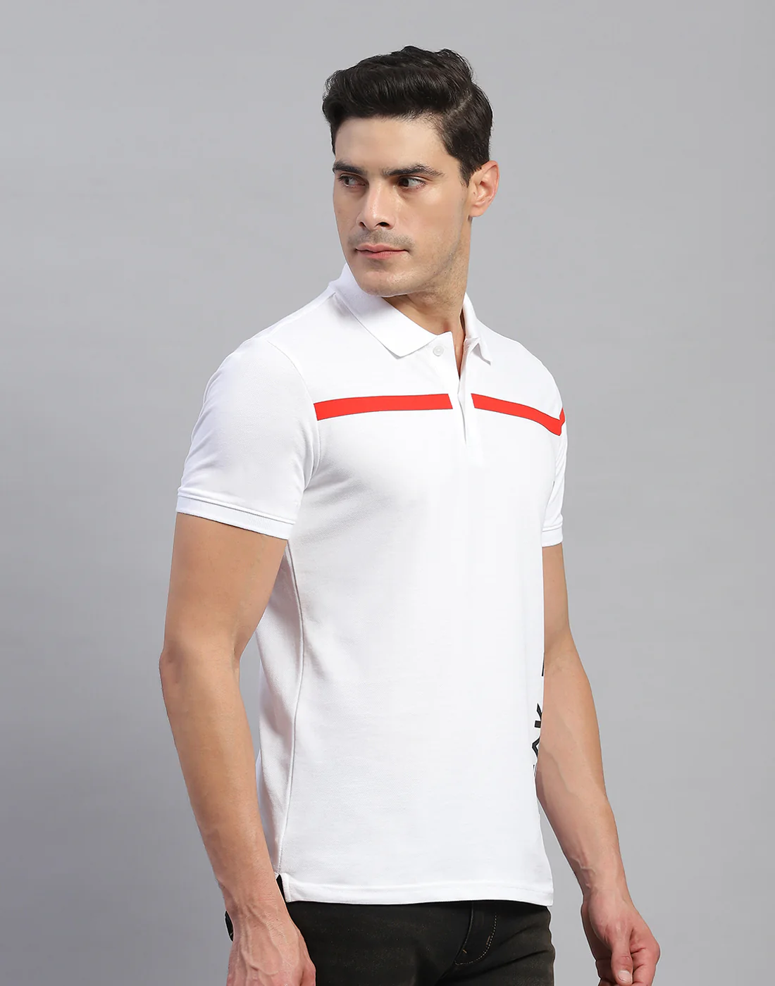 Rock.it Men White Solid Collar Half Sleeve T-Shirt - Image 4