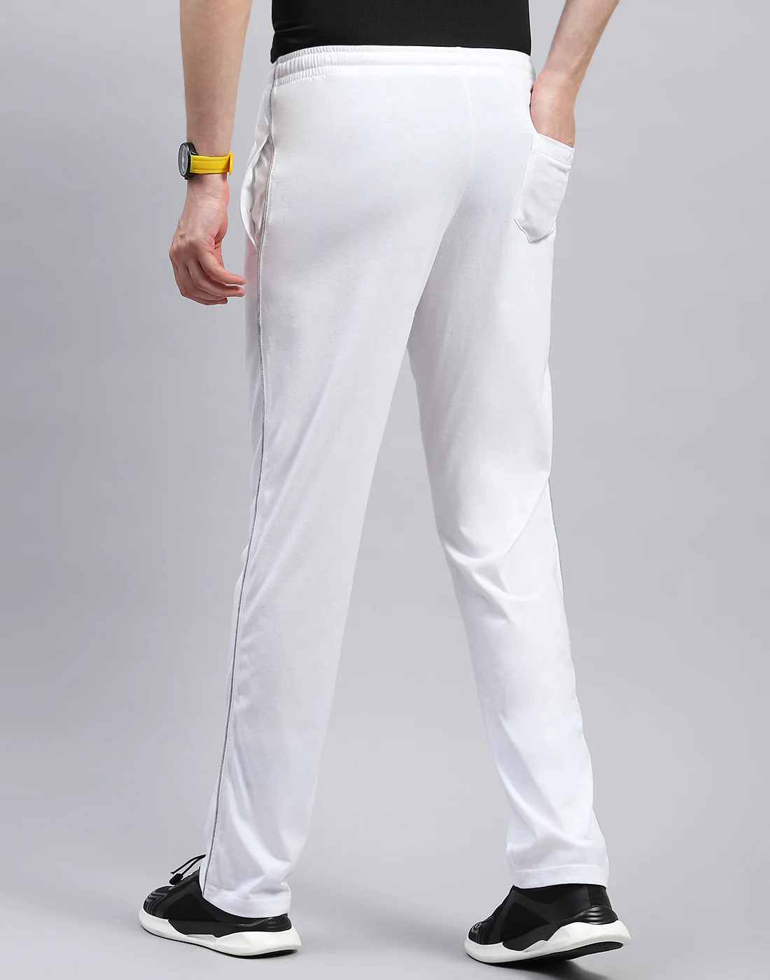 Men White Solid Regular Fit Lower - Image 5