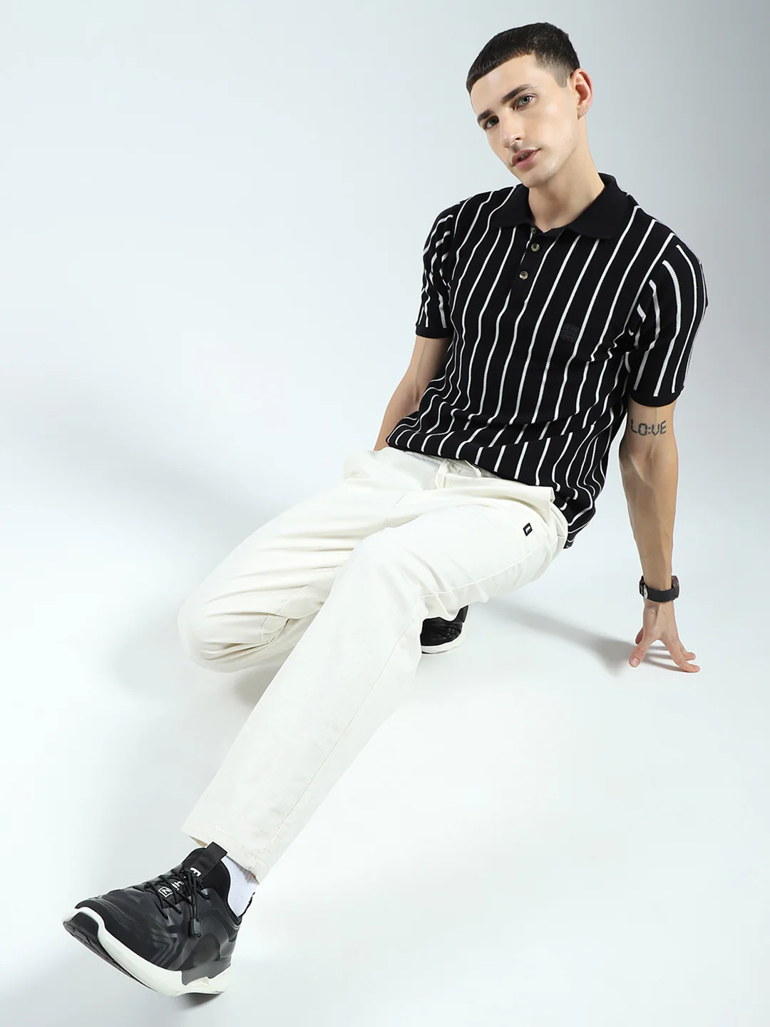 Rock.it Men White Solid Regular Fit Lower - Image 2