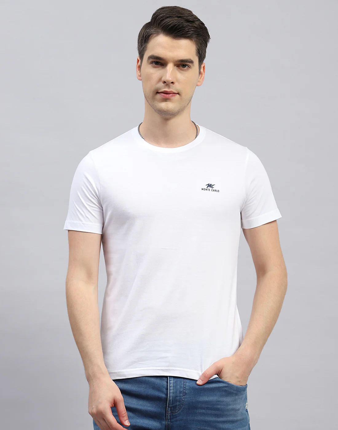 Men White Solid Round Neck Half Sleeve T-Shirt (Pack of 3) - Image 10