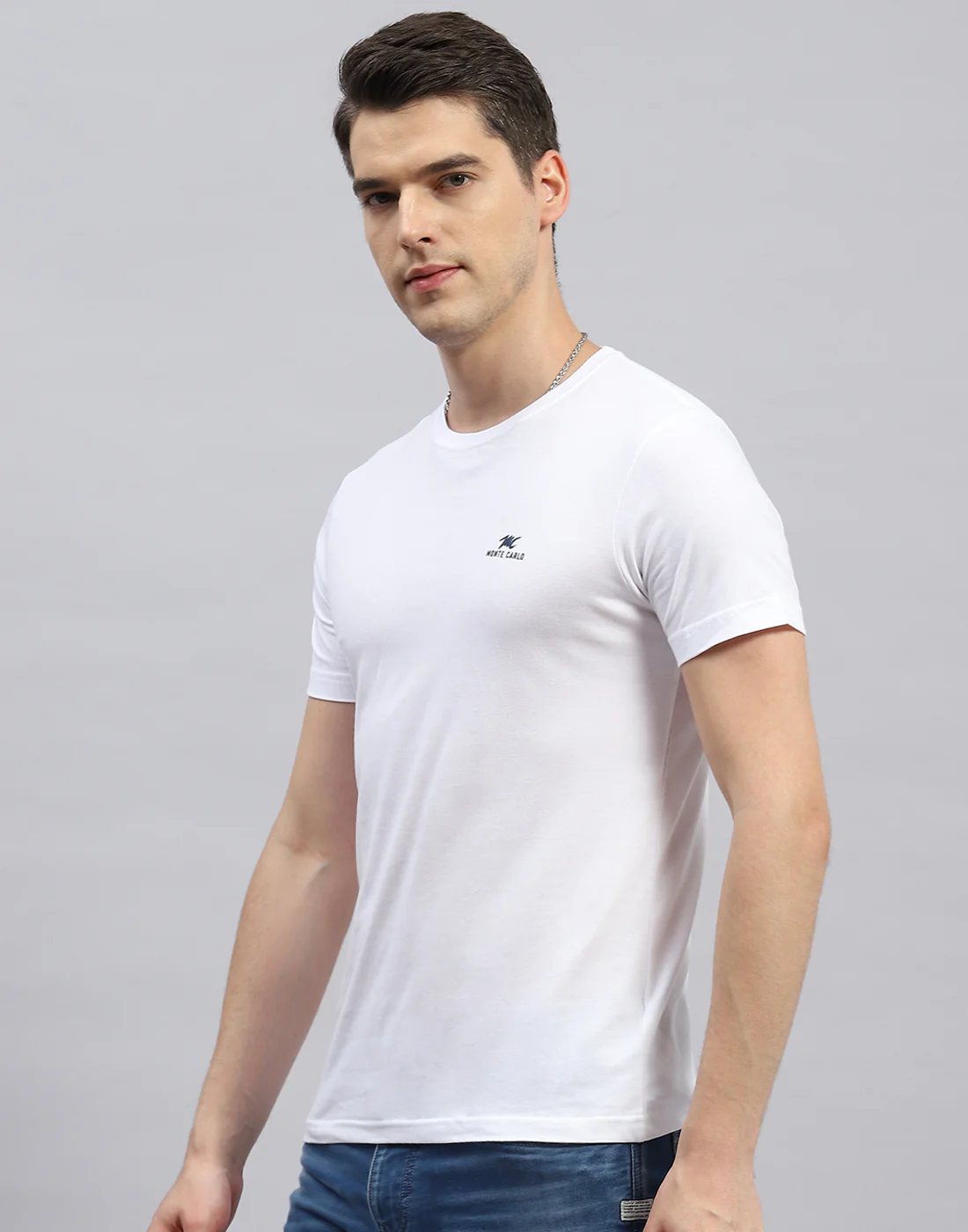 Men White Solid Round Neck Half Sleeve T-Shirt (Pack of 3) - Image 4