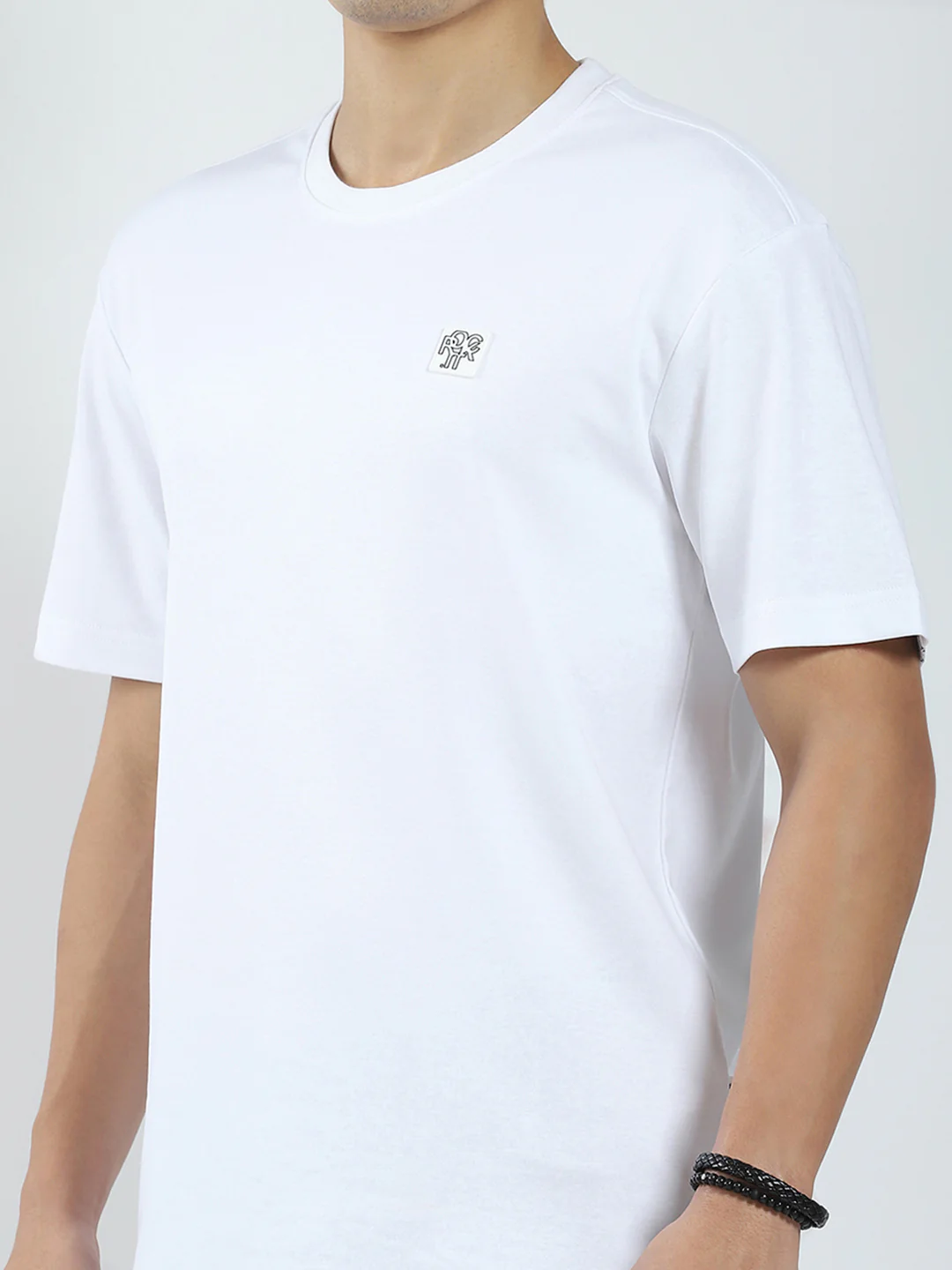 Rock.it Men White Solid Round Neck Half Sleeve T-Shirt - Image 6
