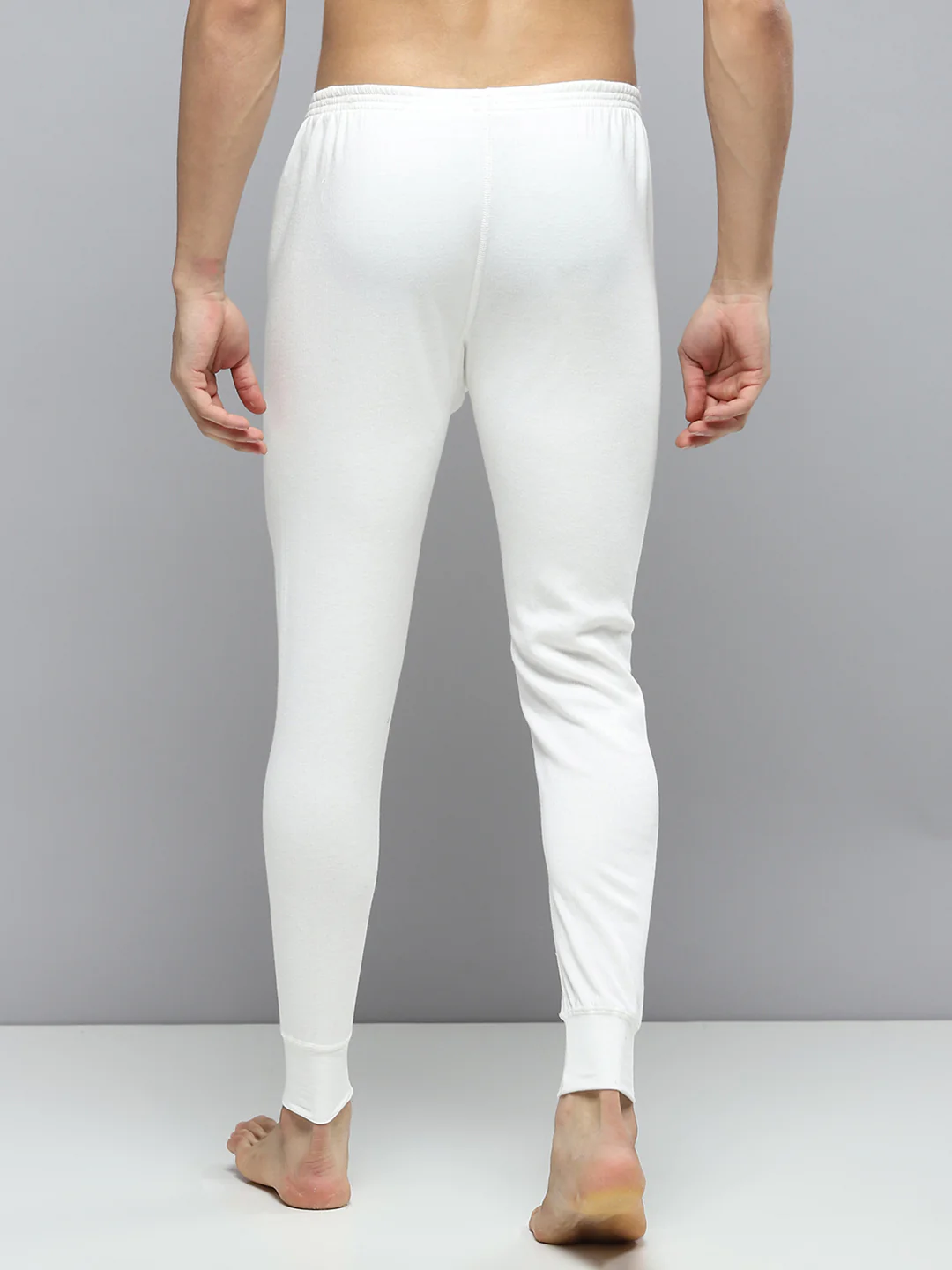 Men White Solid Thermal Lower - Image 5