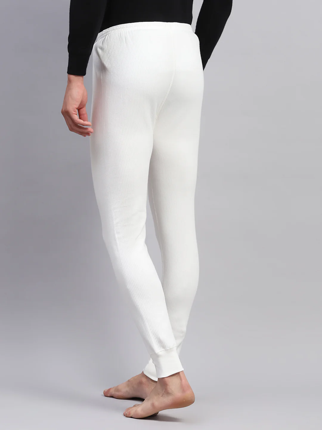 Men White Solid Thermal Lower - Image 5