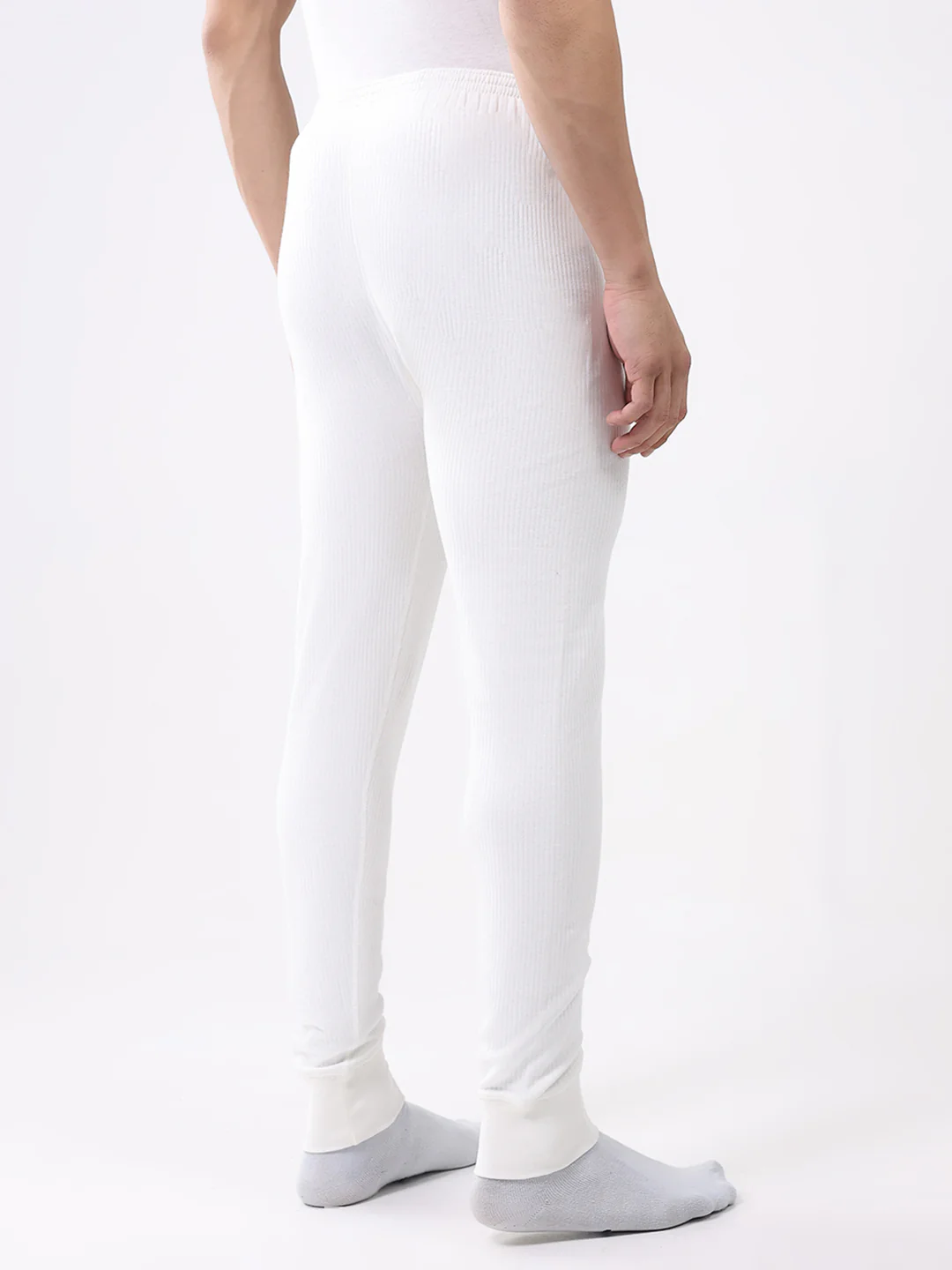 Men White Solid Thermal Lower - Image 5