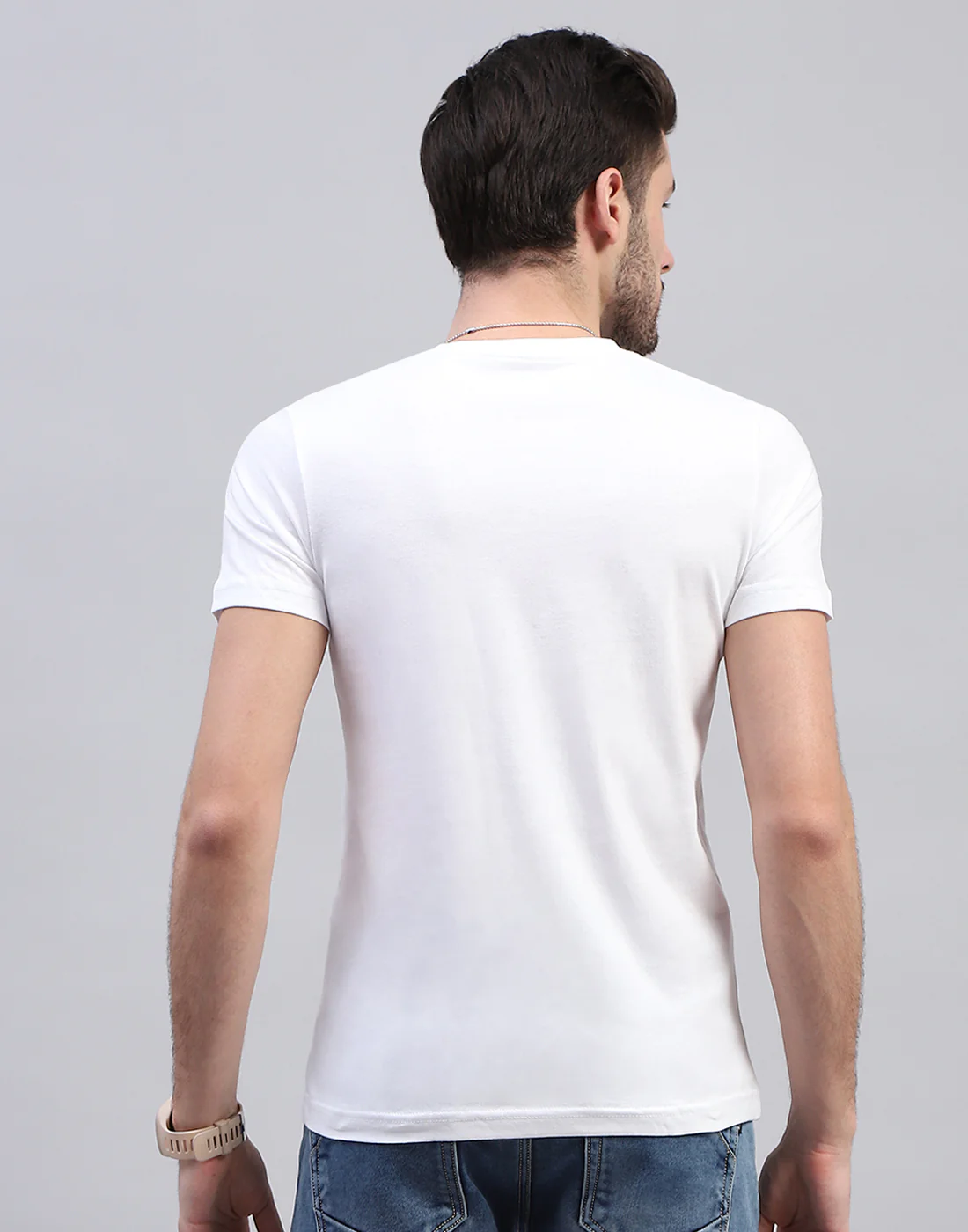 Men White Solid V Neck Half Sleeve T-Shirt (Pack of 3) - Image 10