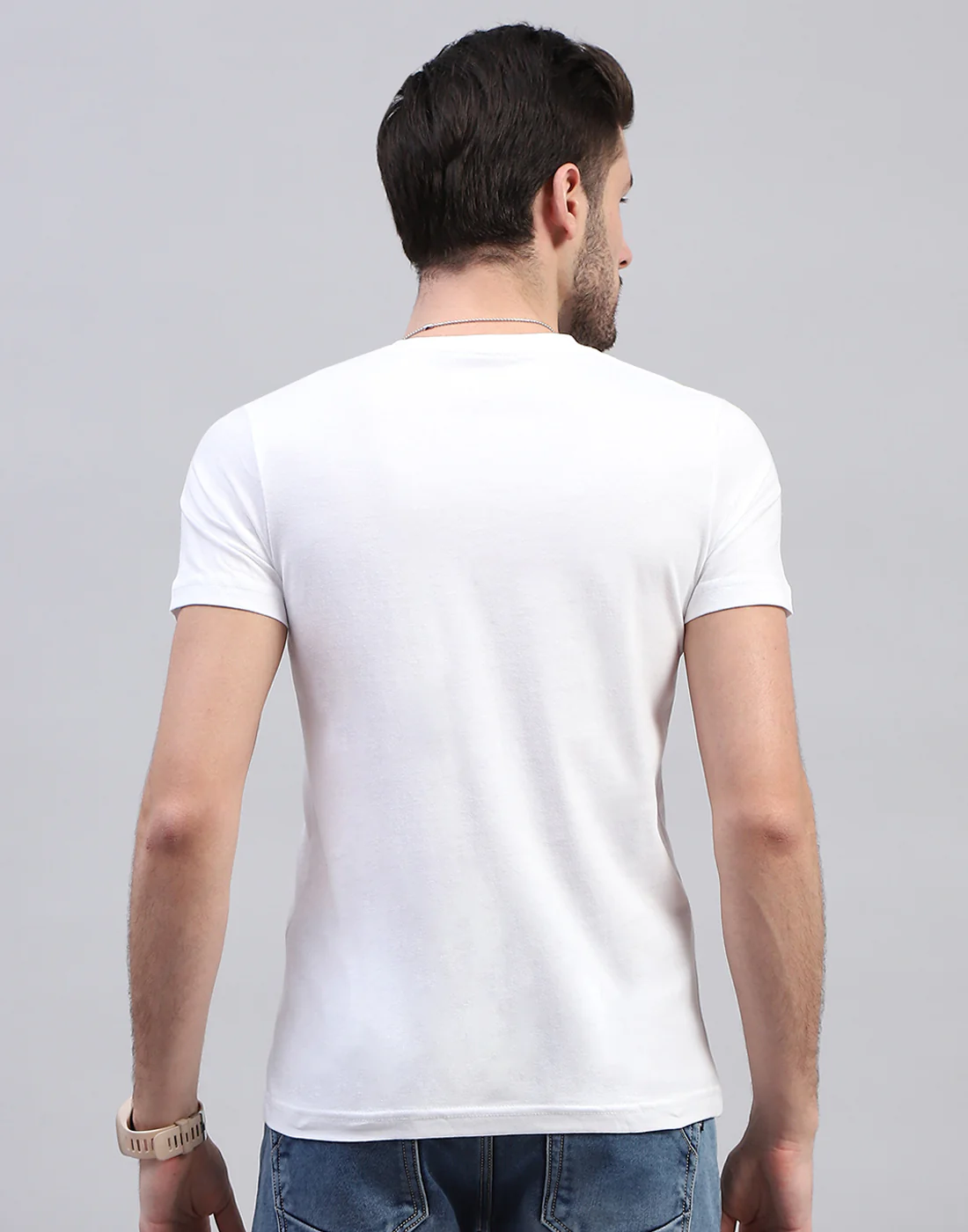 Men White Solid V Neck Half Sleeve T-Shirt (Pack of 3) - Image 7