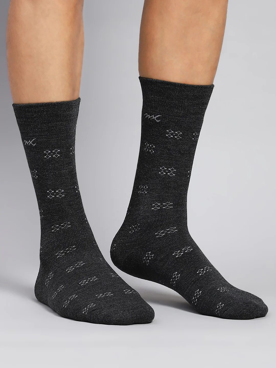 Men Wool blend Self Design Calf Length Socks (Pack of 2) - Image 7