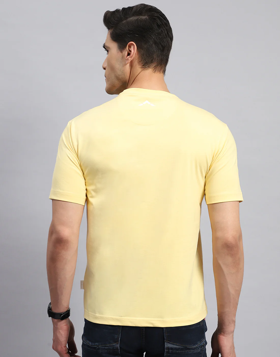Rock.it Men Yellow Printed Round Neck Half Sleeve T-Shirt - Image 5
