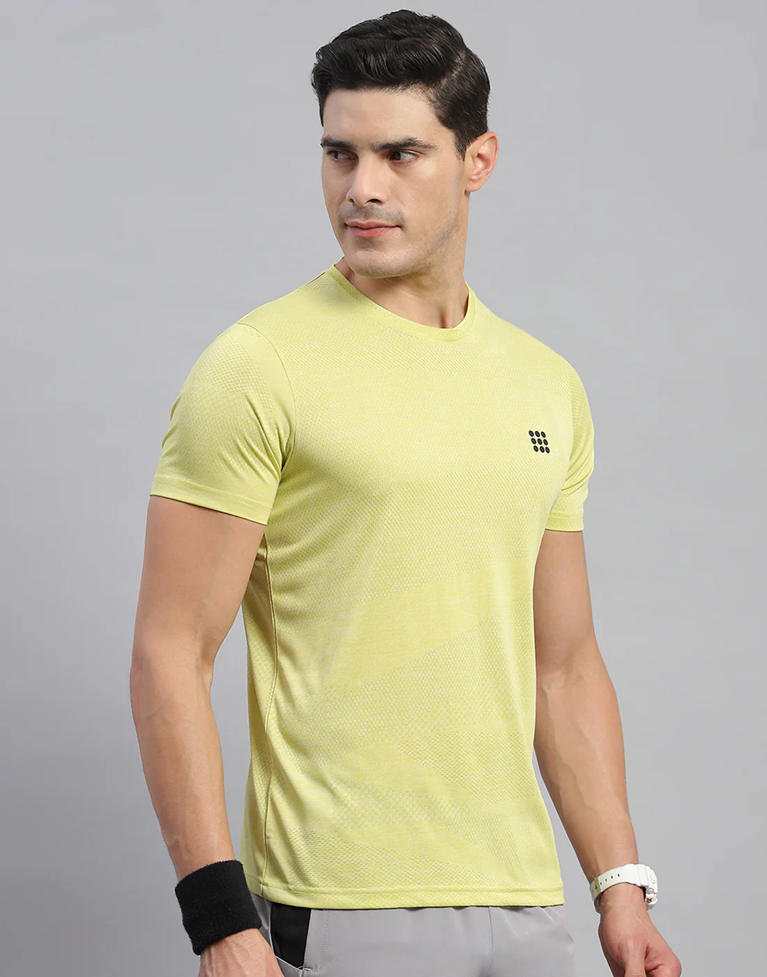 Rock.it Men Yellow Self Design Round Neck Half Sleeve T-Shirt - Image 4