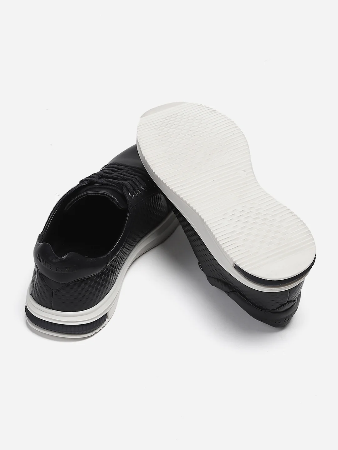 Mens Navy Blue Solid Lace Up Genuine Leather Casual Sneaker - Image 8