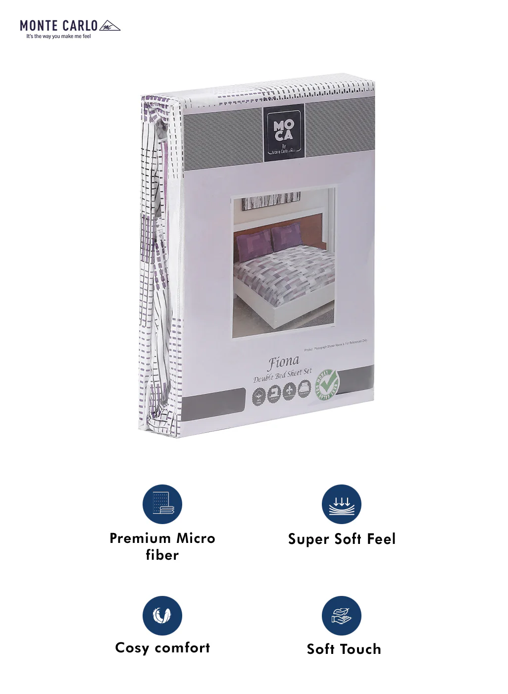 MOCA by Monte Carlo 104 GSM Cotton Double Bedsheet (2 Pcs Set) - Image 9