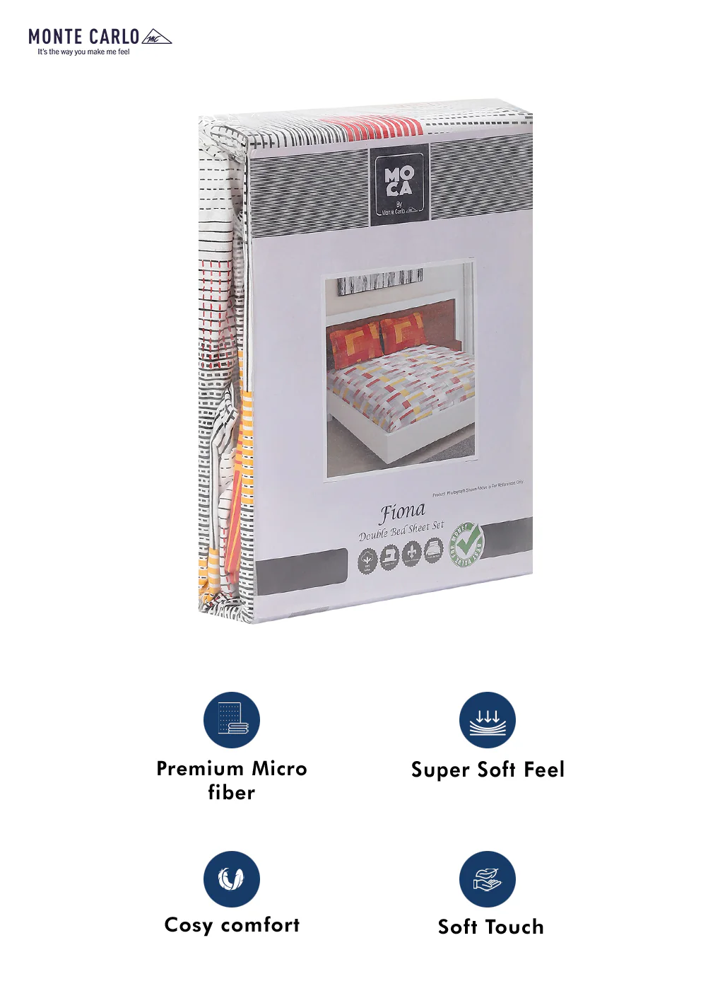 MOCA by Monte Carlo 104 GSM Cotton Double Bedsheet (2 Pcs Set) - Image 9