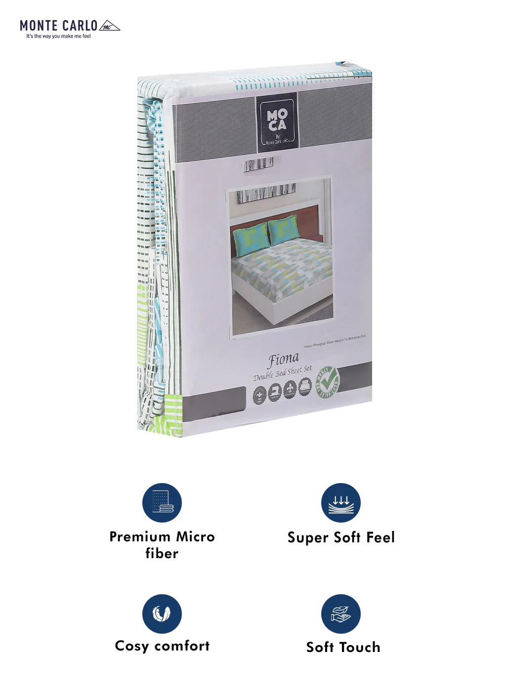 MOCA by Monte Carlo 104 GSM Cotton Double Bedsheet (2 Pcs Set) - Image 9