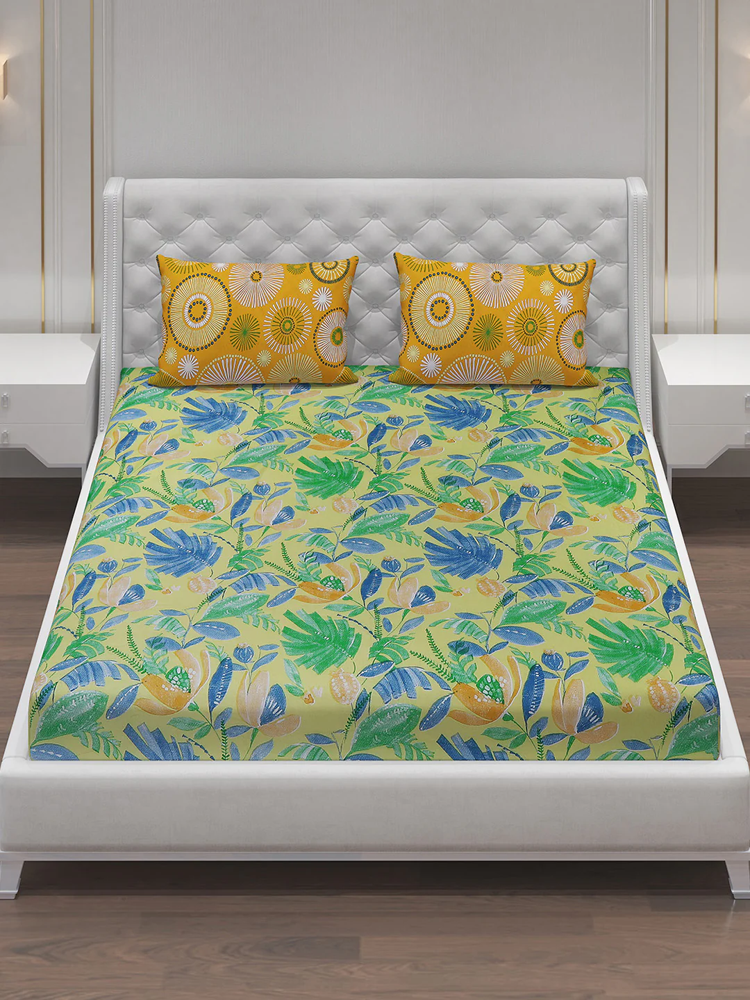 MOCA by Monte Carlo 104 GSM Cotton Double Bedsheet With 2 Pillow Covers - Image 2