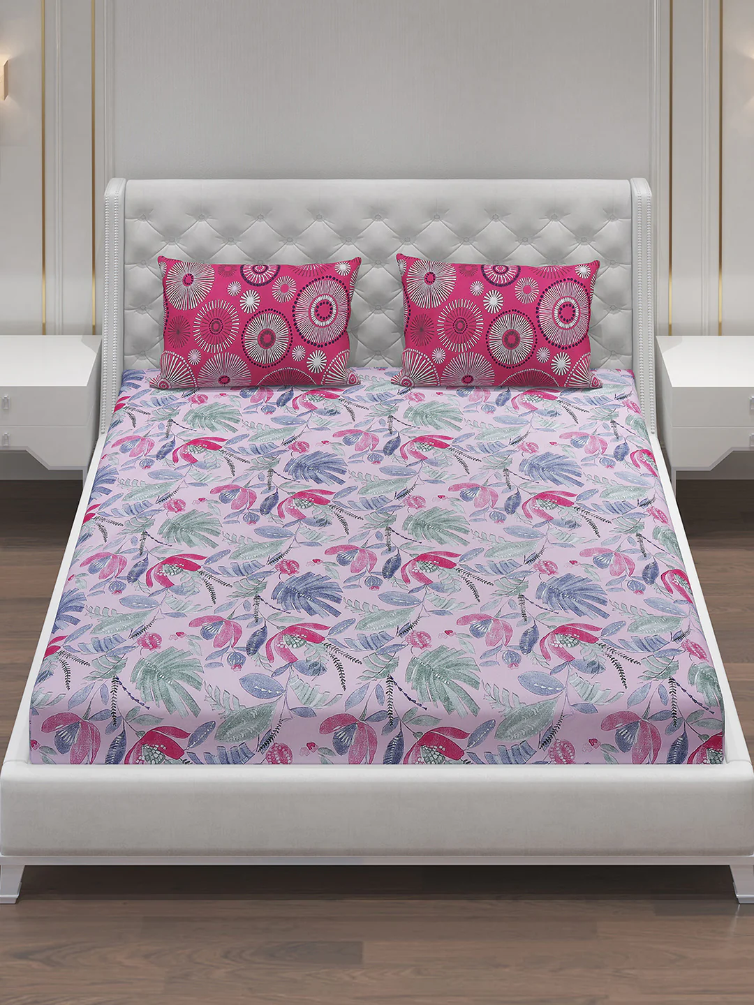 MOCA by Monte Carlo 104 GSM Cotton Double Bedsheet With 2 Pillow Covers - Image 3
