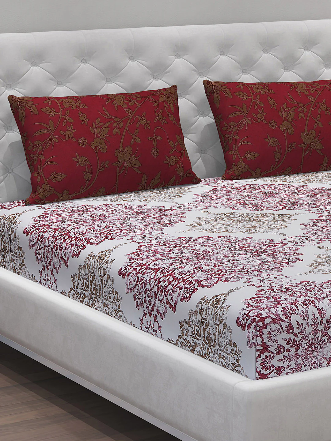 MOCA by Monte Carlo 104 GSM Cotton Double Bedsheet With 2 Pillow Covers - Image 4