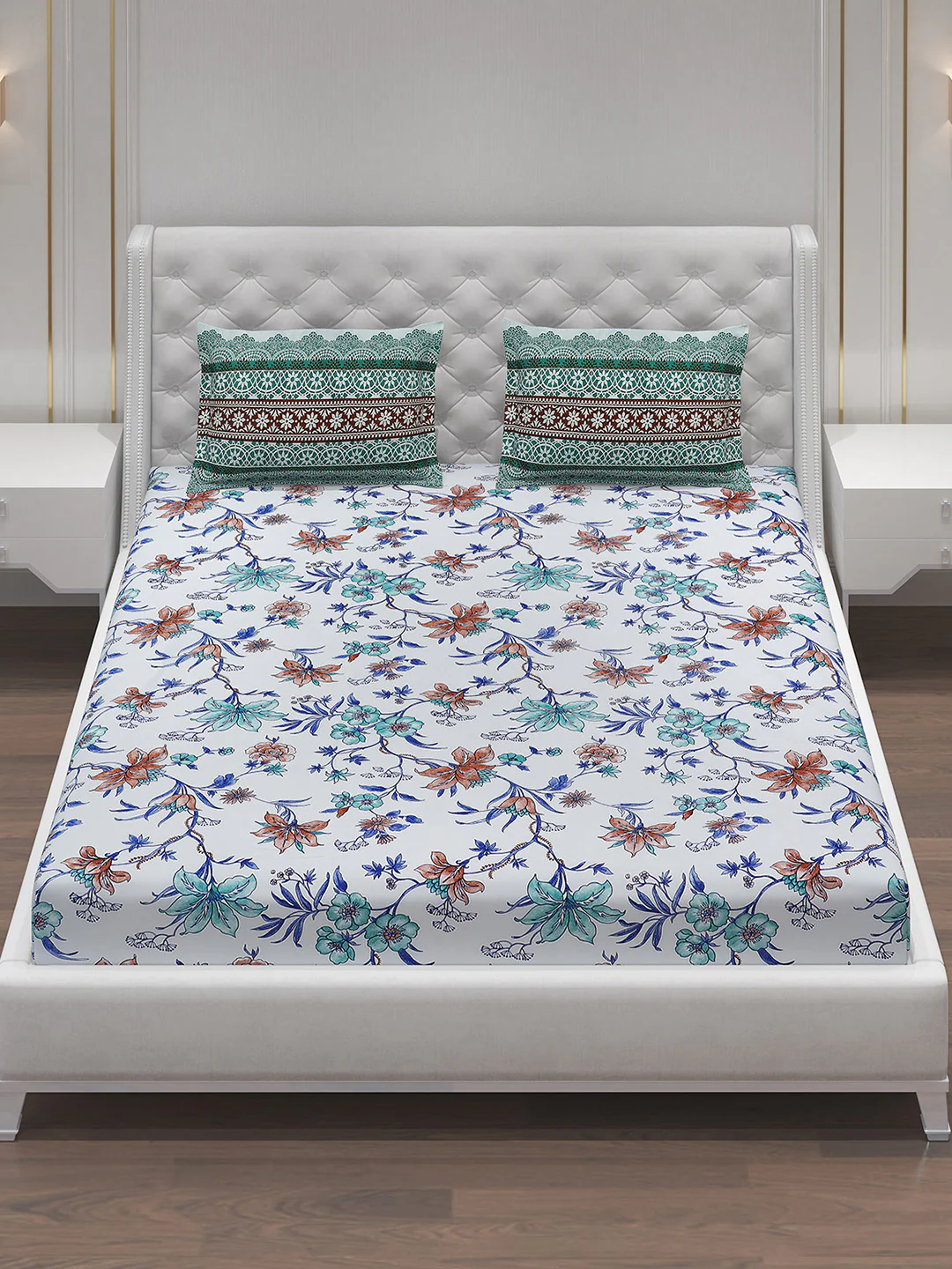 MOCA by Monte Carlo 104 TC Cotton Double Bedsheet with 2 Pillow Covers - Image 3