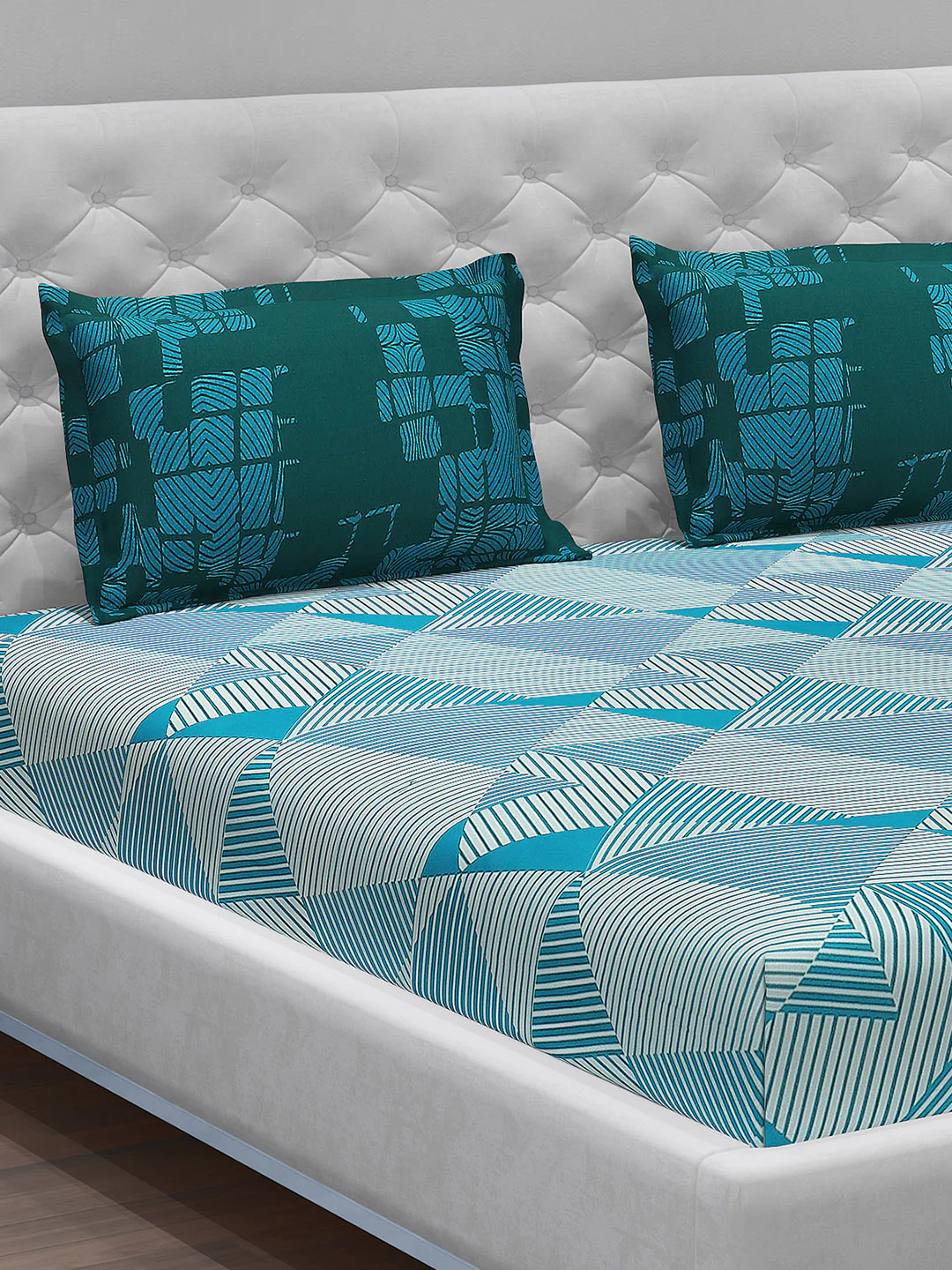 MOCA by Monte Carlo 104 TC Cotton Double Bedsheet with 2 Pillow Covers - Image 4