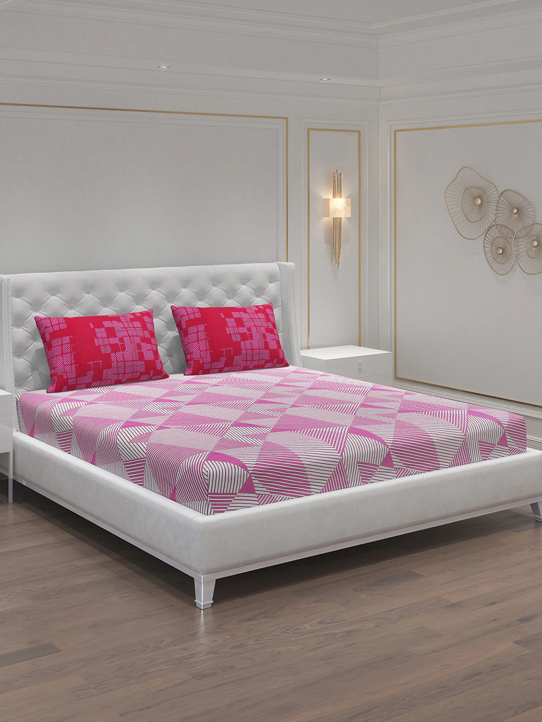 MOCA by Monte Carlo 104 TC Cotton Double Bedsheet with 2 Pillow Covers - Image 2
