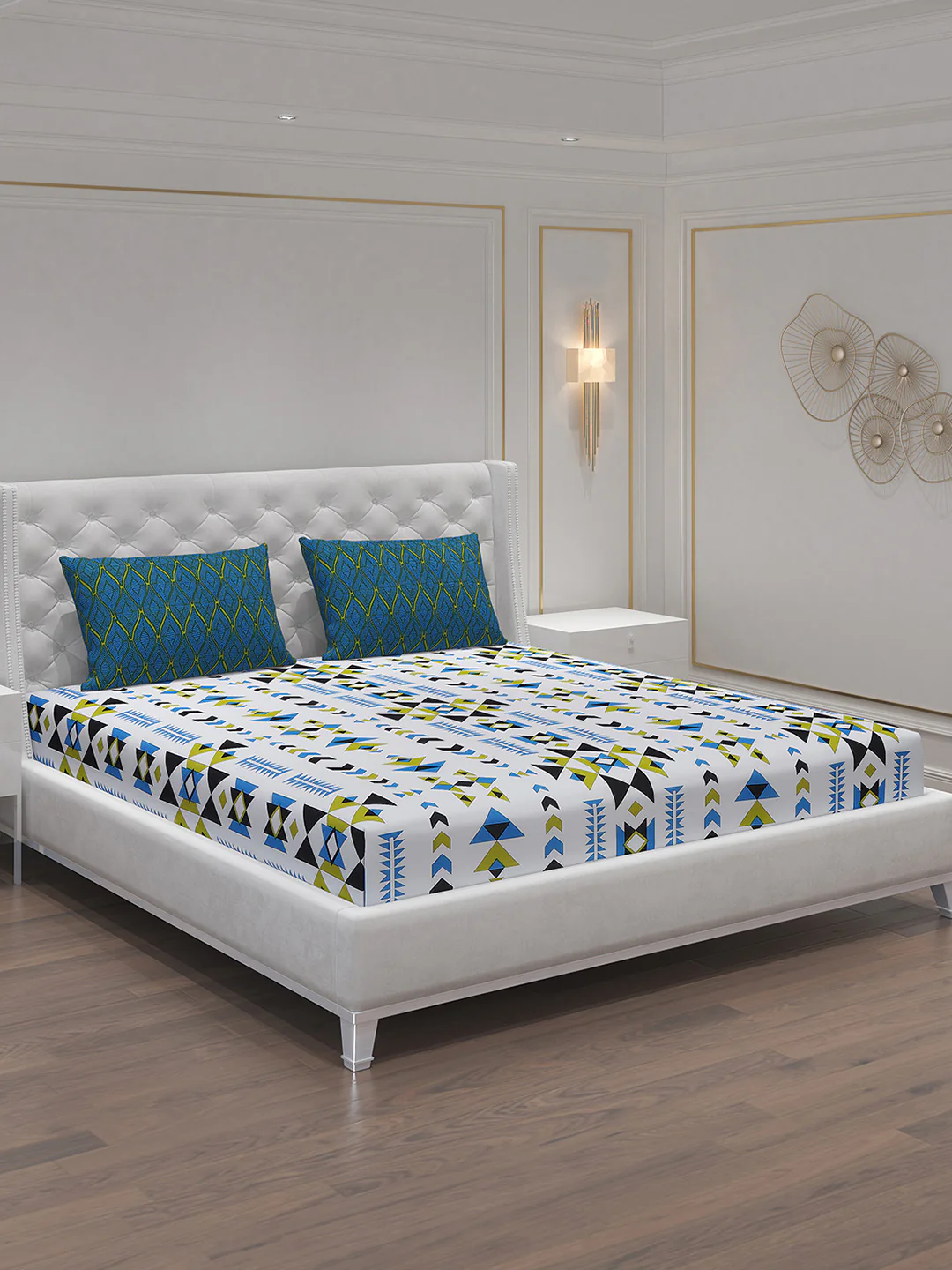 MOCA by Monte Carlo 104 TC Cotton Double Bedsheet with 2 Pillow Covers - Image 2