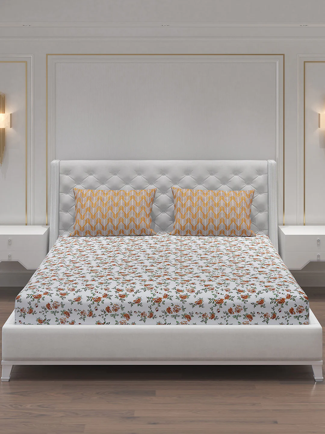 MOCA by Monte Carlo 104 TC Cotton Double Bedsheet with 2 Pillow Covers - Image 3