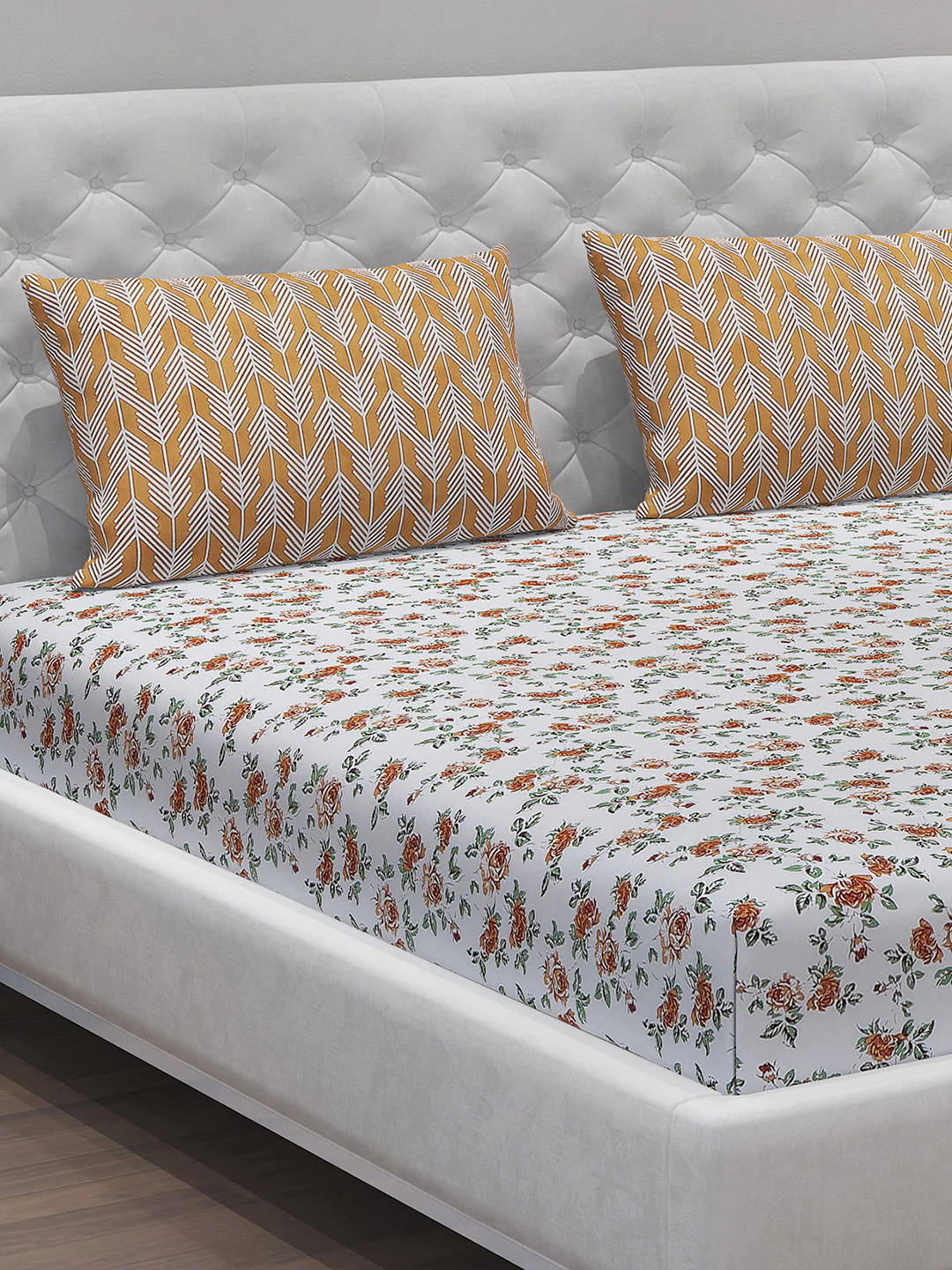 MOCA by Monte Carlo 104 TC Cotton Double Bedsheet with 2 Pillow Covers - Image 4